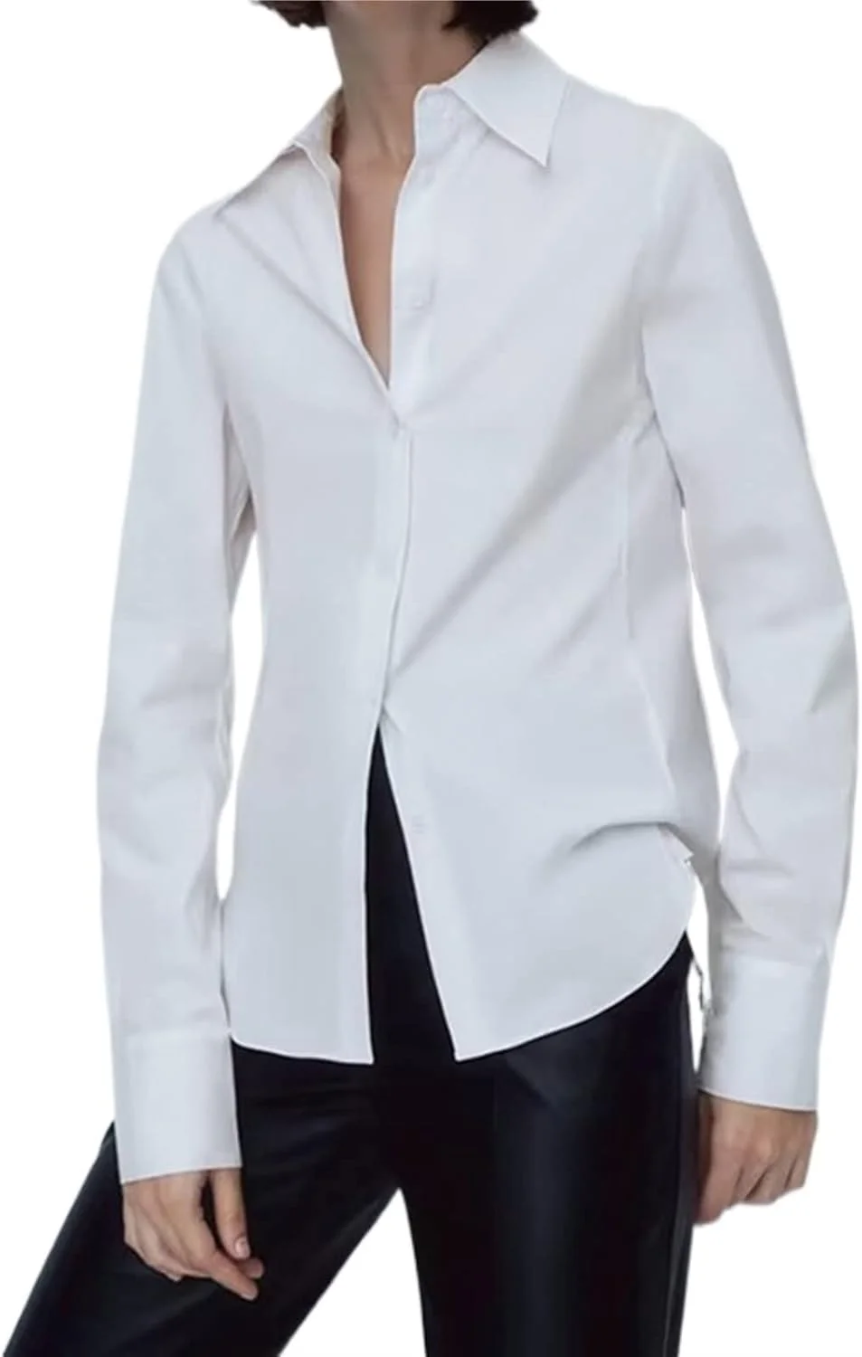 HHMMEDE بلوز و شومیز زنانه، پیراهن ساده زنانه، یقه برگردان، تک سینه، پیراهن غیر رسمی، پیراهن به سبک حرفه ای OL زنانه