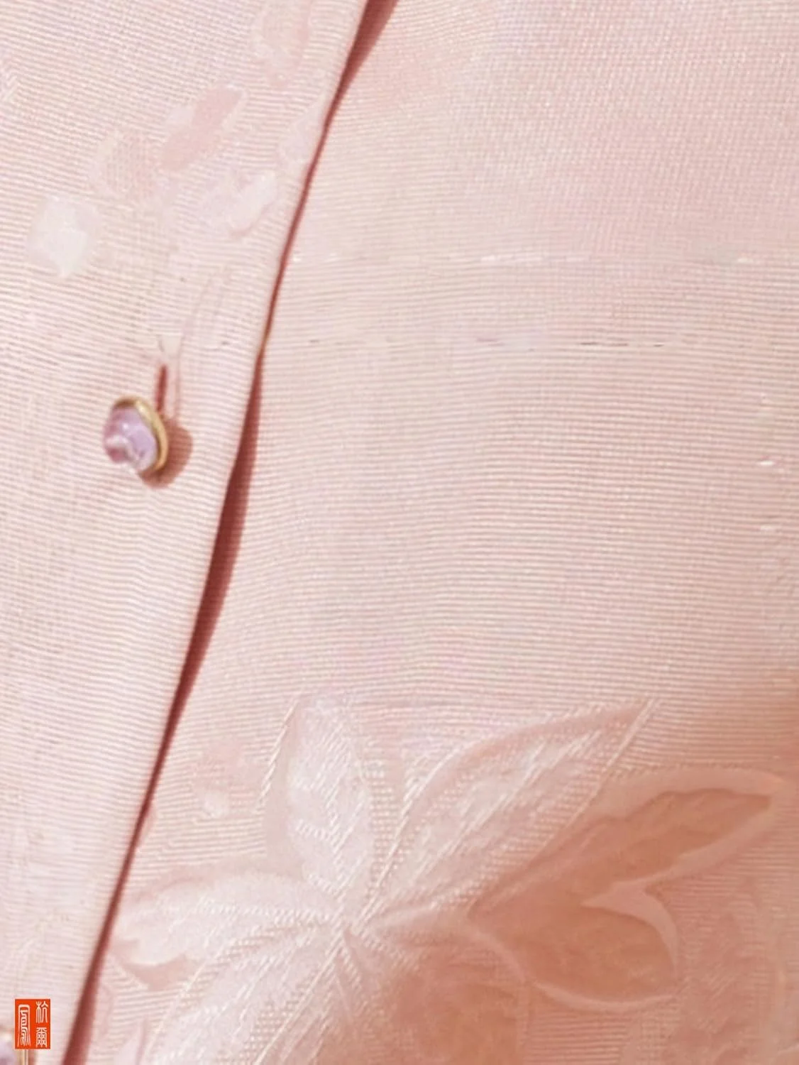 HangErFeng بلوز زنانه ابریشمی ژاکارد طرح گل آستین بلند صورتی دکمه دار پیراهن مجلسی 245