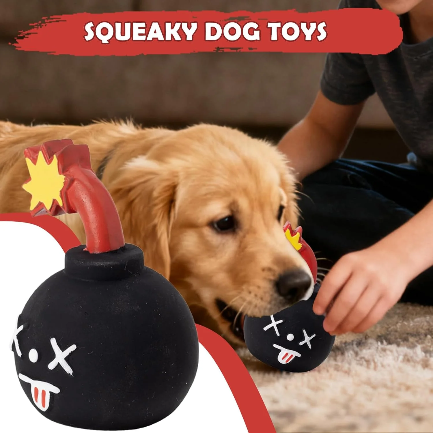 اسباب بازی جویدنی سگ، لوازم جانبی حیوانات خانگی لاتکس جیر جیر کننده - اسباب بازی های تعاملی سگ | برای آموزش، کاهش بی حوصلگی، مسافرت، ساحل، پارک، حیاط، اتاق خواب، باغ، فضای داخلی، فضای باز، اوقات خانوادگی، دورهمی دوستان