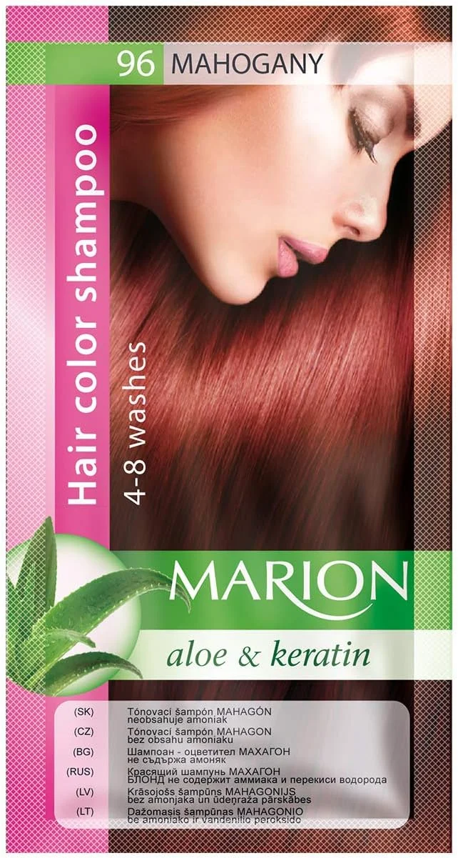 شامپو رنگ مو ماریون در ساشه ماندگاری 4-8 شستشو - 96 - ماهگونی