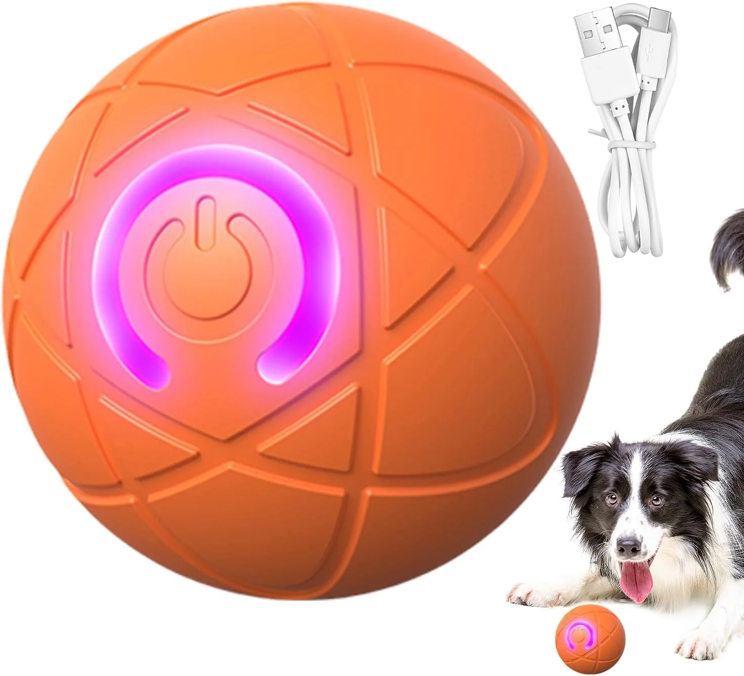 توپ بازی تعاملی حیوانات خانگی، توپ غلتان اتوماتیک، توپ های سگ لرزان و اسباب بازی متحرک، بادوام، شارژ USB، سرگرم کننده و هوشمند برای توله سگ، سگ های کوچک، متوسط و بزرگ، برای مشغول نگه داشتن آنها
