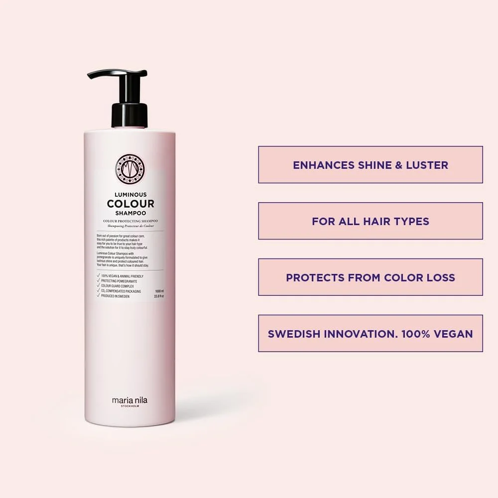 شامپو رنگ لومينوس ماریا نیلا، کاهش دهنده از دست دادن رنگ هنگام شستشو، انار از خشک شدن مو جلوگیری می کند، 100% وگان، بدون سولفات و پارابن، 1000 میلی لیتر شامپو رنگ لومينوس ماریا نیلا، کاهش دهنده از دست دادن رنگ هنگام شستشو، انار از خشک شدن مو جلوگیری می کند، 100% وگان، بدون سولفات و پارابن، 1000 میلی لیتر