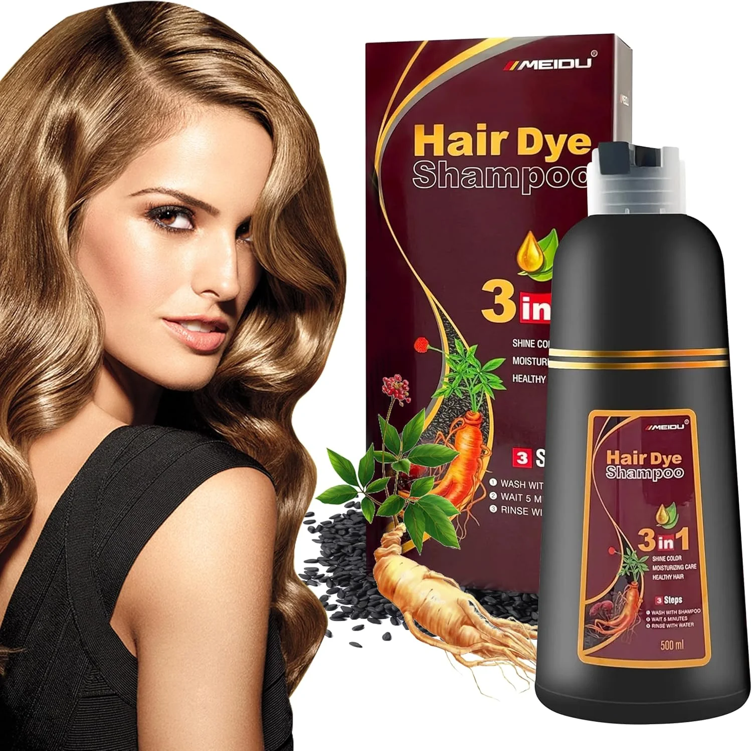 مانکانی (قهوه ای تیره) - شامپو رنگ موی فوری MEIDU 3 در 1 - پوشش 100% موهای سفید - مواد گیاهی برای زنان و مردان در عرض چند دقیقه قهوه ای تیره (500 میلی لیتر) مانکانی (قهوه ای تیره) - شامپو رنگ موی فوری MEIDU 3 در 1 - پوشش 100% موهای سفید - مواد گیاهی برای زنان و مردان در عرض چند دقیقه قهوه ای تیره (500 میلی لیتر)