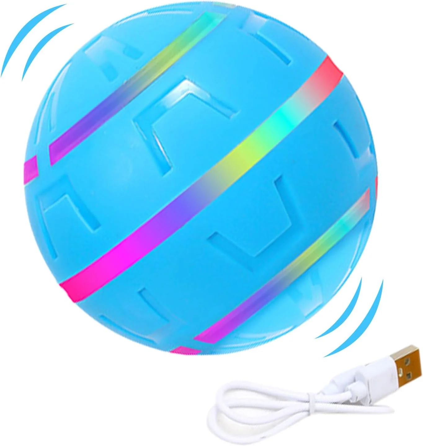 توپ متحرک برای سگ ها، اسباب بازی های حیوانات خانگی قابل شارژ USB ارتعاشی | توپ اسباب بازی سگ متحرک خودکار هوشمند - برای تمرین توله سگ کوچک و متوسط ​​در فضای داخلی و خارجی