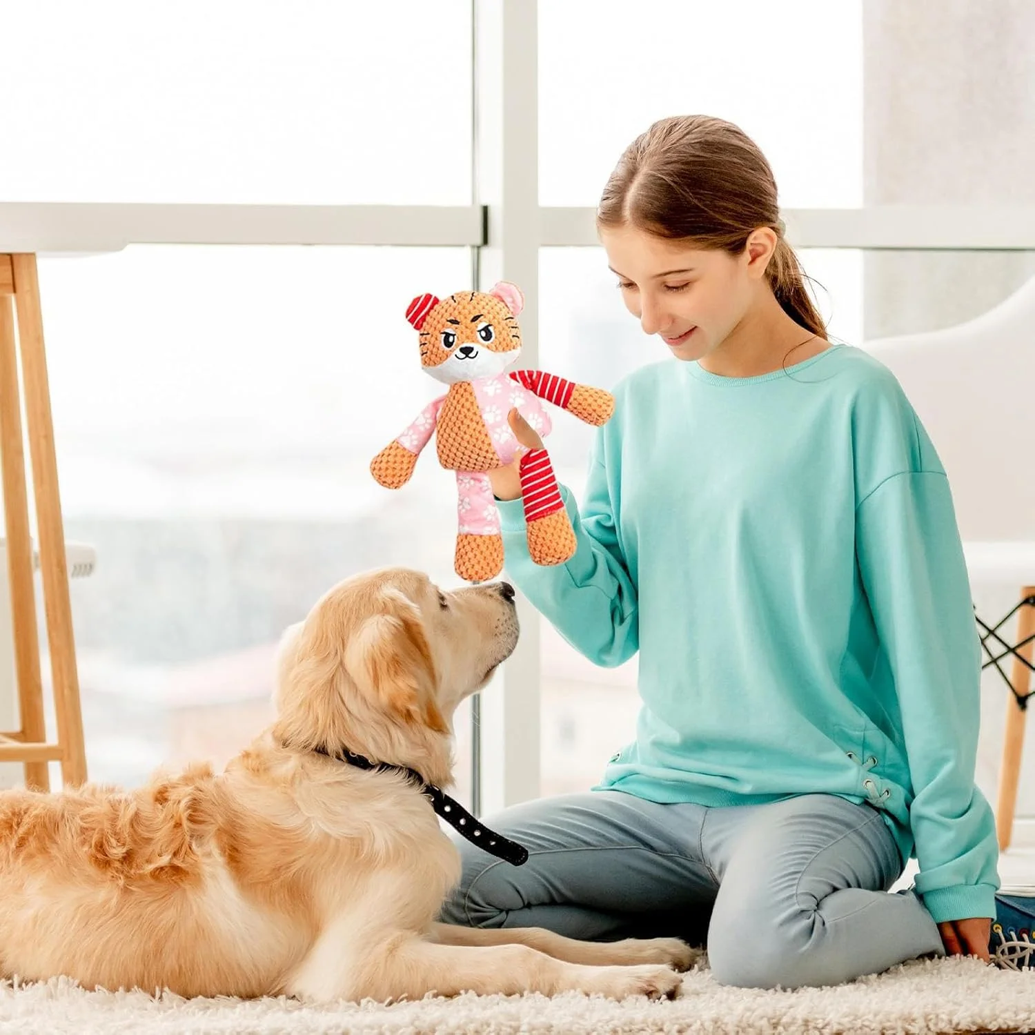 اسباب بازی سگ جیرجیرکی | جیرجیرک های چروک - اسباب بازی حیوانات خانگی جیرجیرکی - برای سگ های کوچک، متوسط و بزرگ، جویدن توله سگ، تمیز کردن دندان ها، سرگرم نگه داشتن آنها