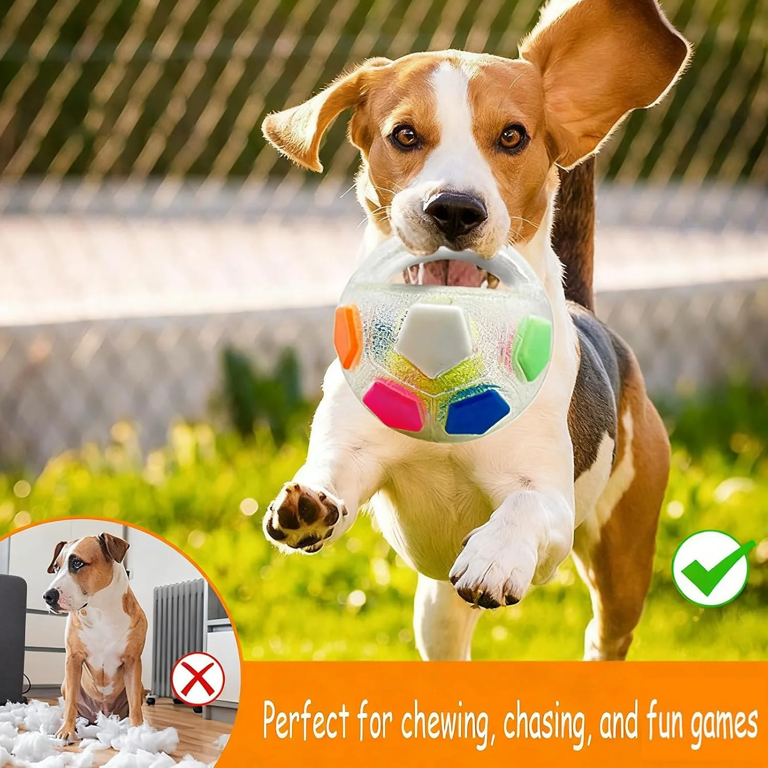 توپ های بازی سگ | وسایل تعاملی برای سگ ها، توپ بازی سگ به شکل فوتبال، مناسب برای نژادهای کوچک، متوسط و بزرگ، مناسب برای جویدن تهاجمی، بازی توله سگ، غنی سازی در فضای باز، پیاده روی و آموزش توپ های بازی سگ | وسایل تعاملی برای سگ ها، توپ بازی سگ به شکل فوتبال، مناسب برای نژادهای کوچک، متوسط و بزرگ، مناسب برای جویدن تهاجمی، بازی توله سگ، غنی سازی در فضای باز، پیاده روی و آموزش