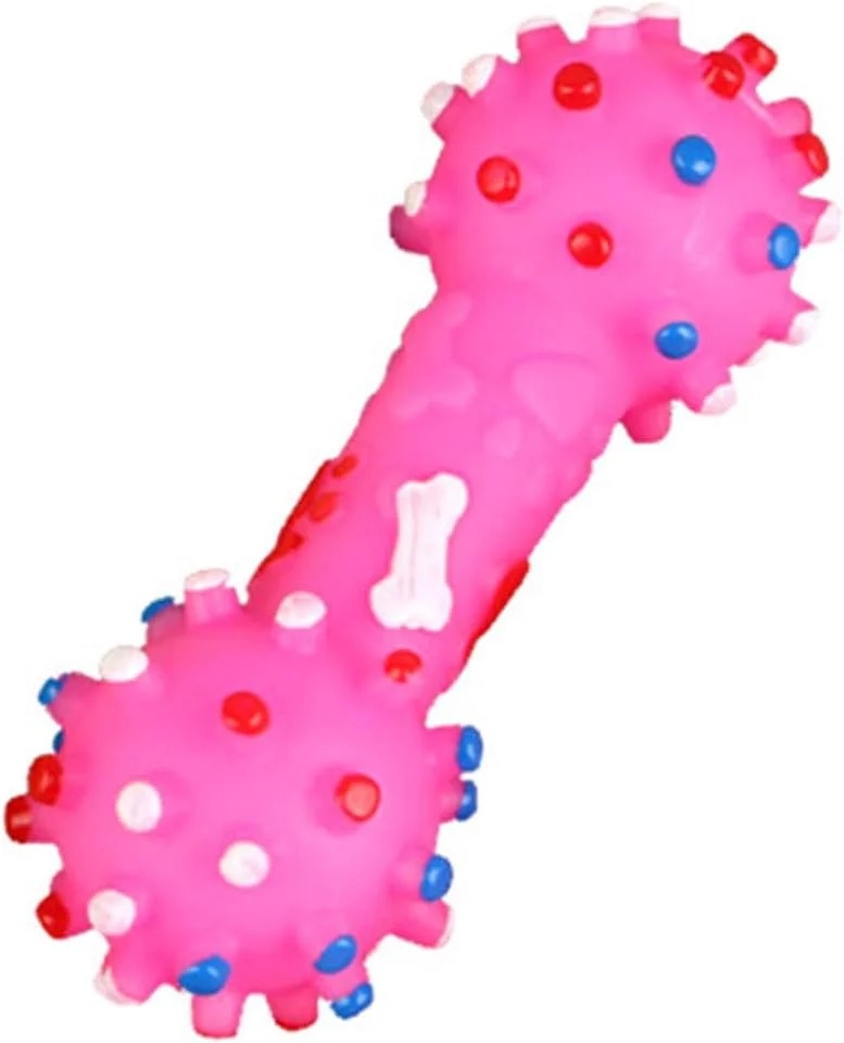 اسباب بازی جویدنی تعاملی حیوانات خانگی برای سگ، گربه و کودکان، طراحی دمبل واقعی، لاستیک مقاوم در برابر جویدن، اسباب بازی سرگرم کننده چند منظوره برای ورزش حیوانات خانگی