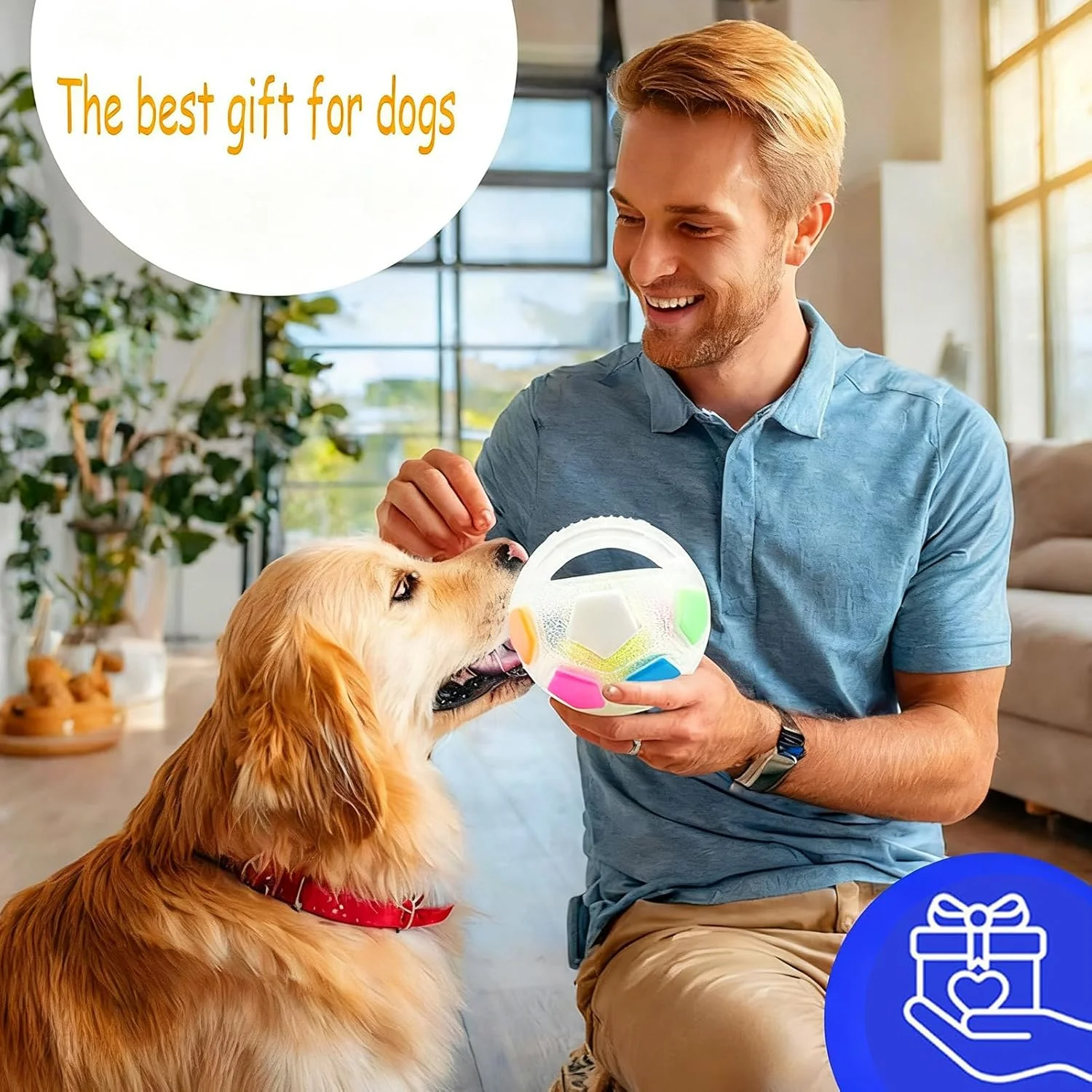 توپ های اسباب بازی برای سگ ها، لوازم حیوانات خانگی تعاملی، اسباب بازی سگ به شکل توپ فوتبال تعاملی - برای نژادهای کوچک، متوسط و بزرگ، جویدن تهاجمی، بازی توله سگ، غنی سازی در فضای باز، آموزش پیاده روی