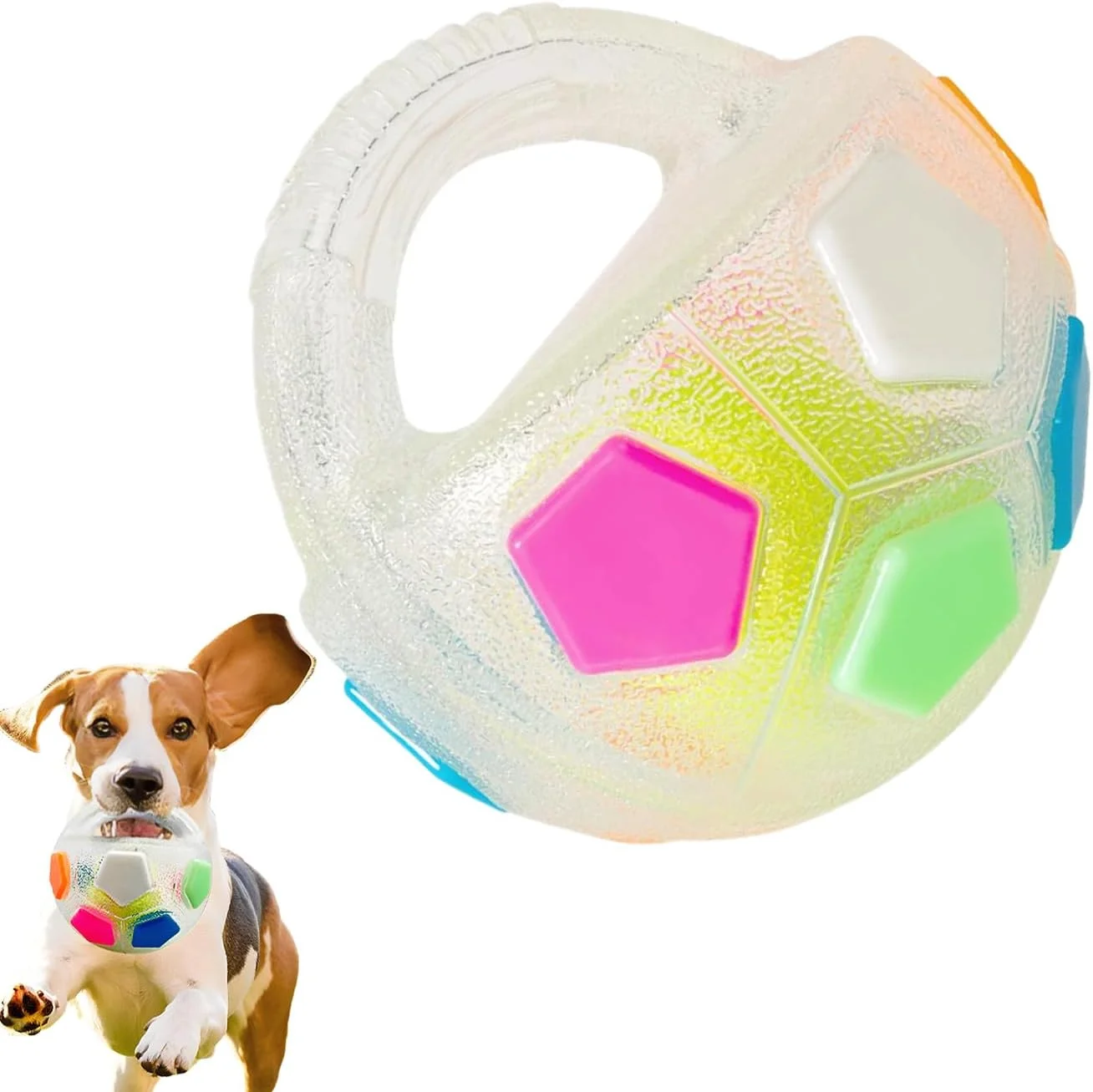 توپ سگ، لوازم حیوانات خانگی برای بازی - توپ پخش کننده تشویقی و لیسیدنی با صدای جیر جیر، برای نژادهای کوچک، متوسط و بزرگ، مناسب برای جویدن تهاجمی، بازی توله سگ، غنی سازی در فضای باز، پیاده روی و آموزش