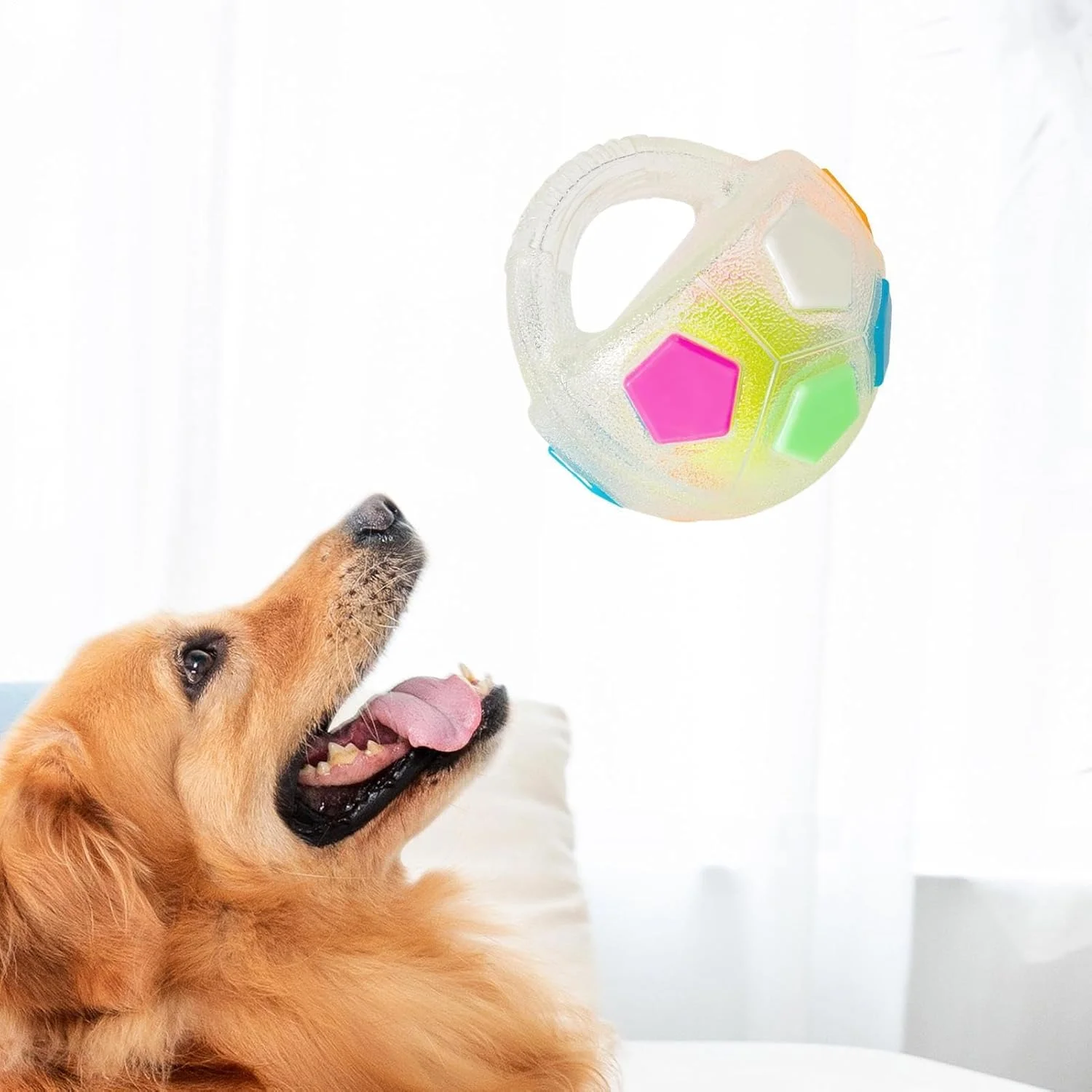 توپ های بازی سگ | لوازم حیوانات خانگی فچ | توپ پخش کننده تشویقی و لیسیدنی با صدای جیرجیر، برای نژادهای کوچک، متوسط و بزرگ، مناسب برای جویدن تهاجمی، بازی توله سگ، غنی سازی فضای باز، پیاده روی و آموزش