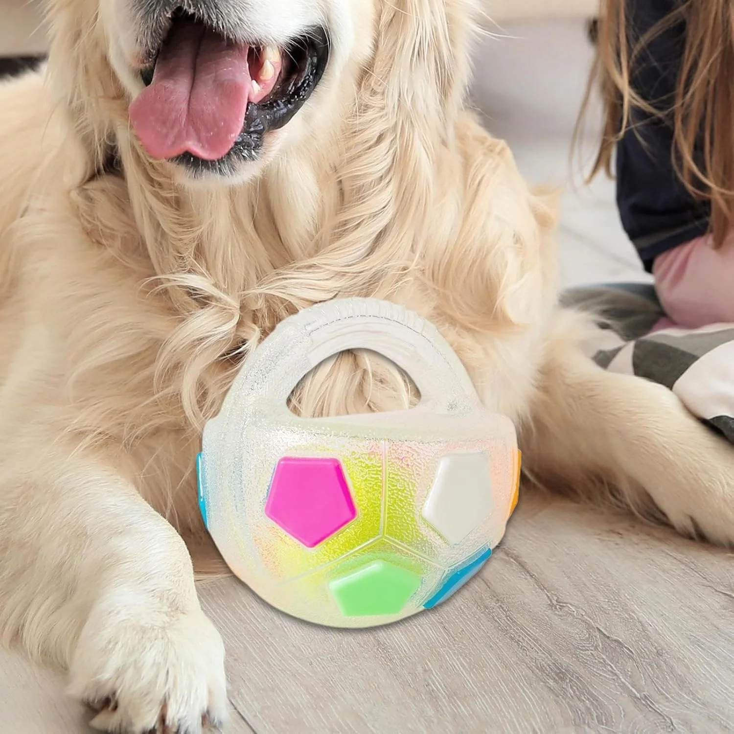 توپ سگ برای جویدن تهاجمی - وسایل حیوانات خانگی Fetch | اسباب بازی سگ تعاملی به شکل توپ فوتبال | برای نژادهای کوچک، متوسط و بزرگ، جویدن تهاجمی، بازی توله سگ، غنی سازی در فضای باز، پیاده روی و آموزش