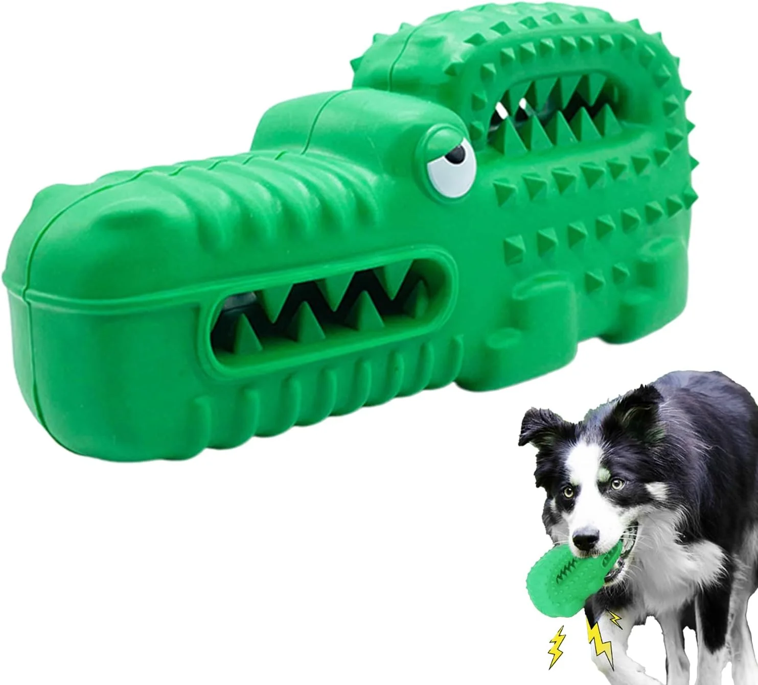 اسباب بازی سگ تمساح صدادار | لوازم جویدنی توله سگ لاستیکی صدادار - اسباب بازی پازل تعاملی سگ - برای والدین حیوانات خانگی، مربیان، دوستداران حیوانات، تسکین دندان درآوردن در فضای داخلی و خارجی، زمان نوازش، اتاق خواب