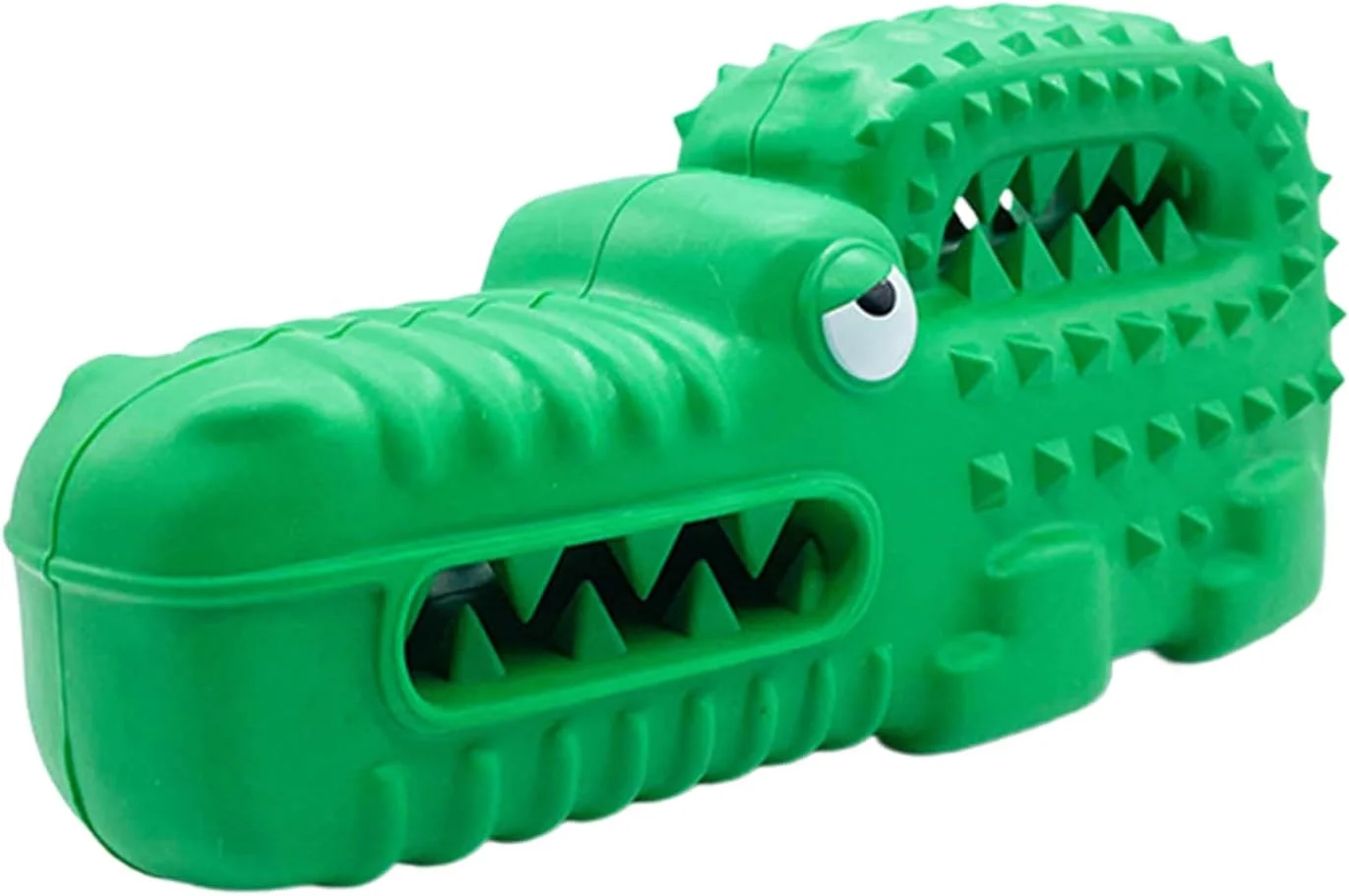 اسباب بازی سگ طرح تمساح | اسباب بازی لاستیکی جیر جیر کننده برای تمیز کردن دندان توله سگ - اسباب بازی پازلی تعاملی سگ، برای مربیان والدین حیوانات خانگی، تسکین دندان درآوردن در فضای داخلی و خارجی، زمان نوازش در آپارتمان، اتاق خواب