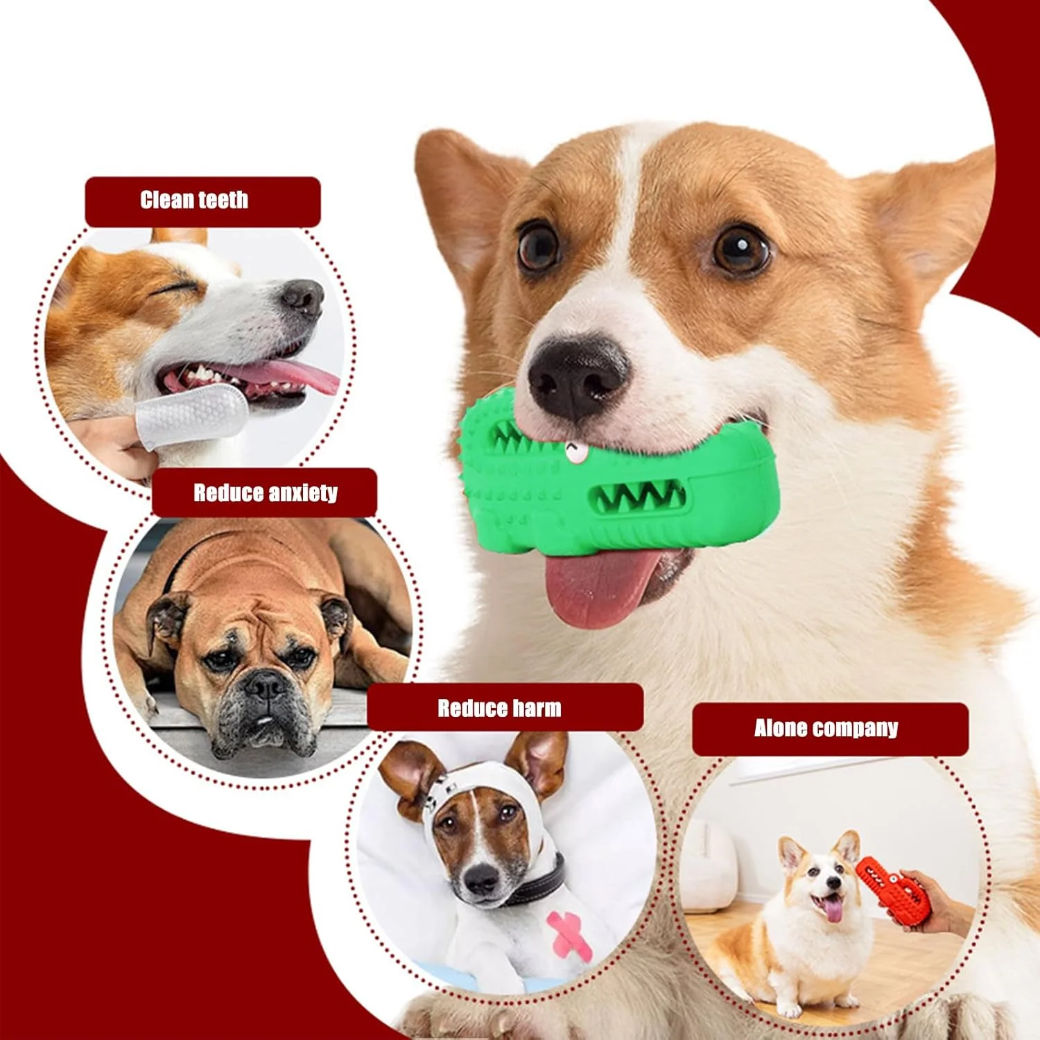 اسباب بازی سگ تمساح | لوازم جویدنی توله سگ لاستیکی جیرجیر کننده - اسباب بازی های جویدنی سگ های تهاجمی، برای مربیان والدین حیوانات خانگی، تسکین دندان درآوردن در فضای داخلی و خارجی، زمان نوازش آپارتمان، اتاق خواب