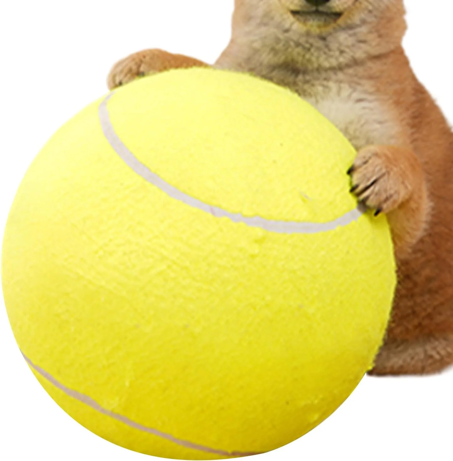 توپ اسباب بازی سگ - لوازم آموزشی تعاملی بزرگ حیوانات خانگی، توپ تنیس جویدنی سگ، برای بازی توله سگ در فضای داخلی و خارجی، غنی سازی، پیاده روی و آوردن