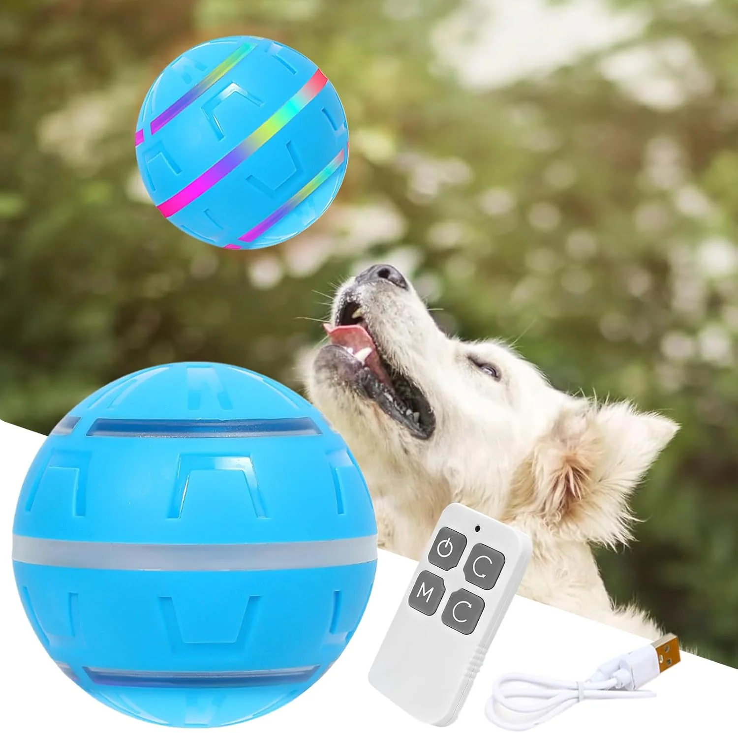 توپ متحرک سگ - اسباب بازی های حیوانات خانگی شارژی USB لرزشی، توپ غلتکی متحرک هوشمند اسباب بازی سگ | برای تحریک، غنی سازی، ورزش، بازی، بچه گربه، توله سگ، جویدن تهاجمی در داخل خانه
