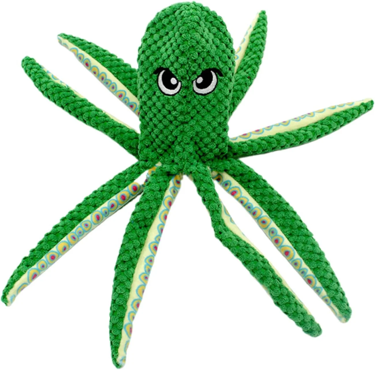 اسباب بازی های صدادار برای سگ ها، جویدنی حیوانات خانگی به شکل اختاپوس، عروسک دندانی توله سگ پر شده | برای تمرین دندان درآوردن طناب کشی، جویدن تهاجمی، ورزش، سرگرمی در فضای باز