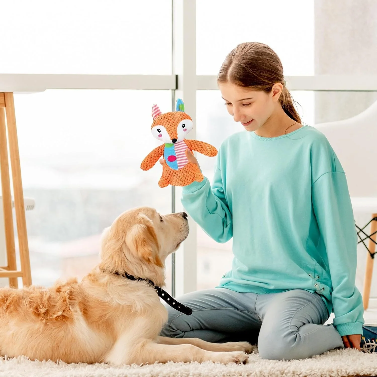 اسباب بازی های پولیشی سگ، لوازم حیوانات خانگی تعاملی با صدای خش خش و جیغ، اسباب بازی های حیوانات عروسکی برای سگ ها - برای نژادهای کوچک، متوسط و بزرگ، توله سگ، جویدن، تمیز کردن دندان، سرگرم نگه داشتن آنها