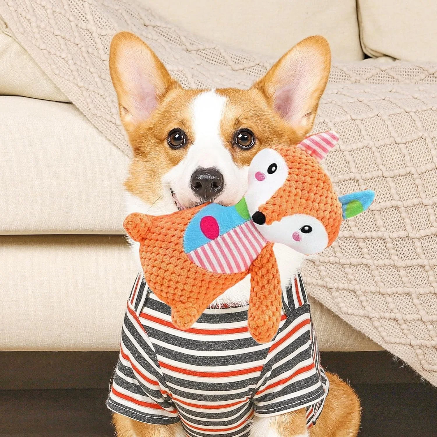 اسباب بازی های پولیشی سگ، لوازم حیوانات خانگی تعاملی با صدای خش خش و جیغ، اسباب بازی های حیوانات عروسکی برای سگ ها - برای نژادهای کوچک، متوسط و بزرگ، توله سگ، جویدن، تمیز کردن دندان، سرگرم نگه داشتن آنها