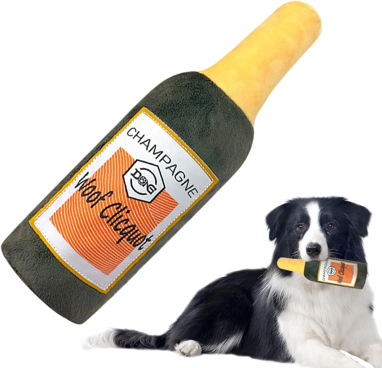 اسباب بازی های صدادار برای سگ ها - بازی خنده دار طرح بطری شراب | اسباب بازی های جویدنی پولیشی | برای آموزش توله سگ، رفع بی حوصلگی، جویدن در فضای داخلی و خارجی