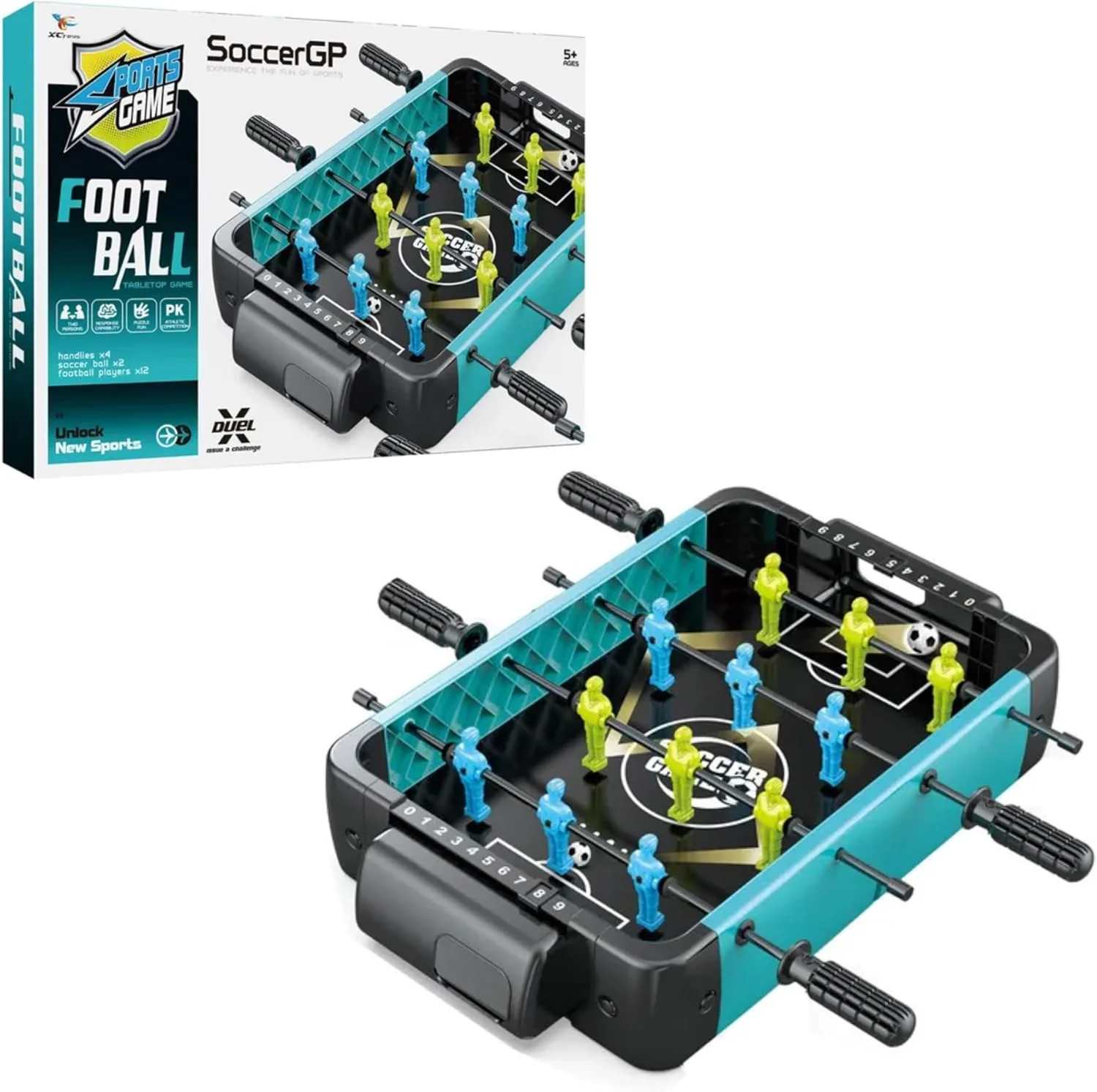 فوتبال دستی رومیزی VersaMarts - بازی تخته ای رومیزی با میله امتیاز شماری و اهرم کنترل فوتبال دستی رومیزی VersaMarts - بازی تخته ای رومیزی با میله امتیاز شماری و اهرم کنترل