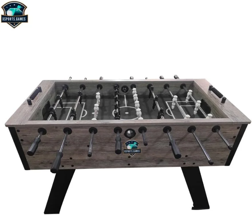 فوتبال دستی 55 اینچی X-Sports برای بزرگسالان - 140×76×88 سانتی متر، میز بازی فوتبال آرکید با 26 بازیکن و لوازم جانبی، طراحی چوبی مستحکم برای خانه، دفتر و باشگاه فوتبال دستی 55 اینچی X-Sports برای بزرگسالان - 140×76×88 سانتی متر، میز بازی فوتبال آرکید با 26 بازیکن و لوازم جانبی، طراحی چوبی مستحکم برای خانه، دفتر و باشگاه