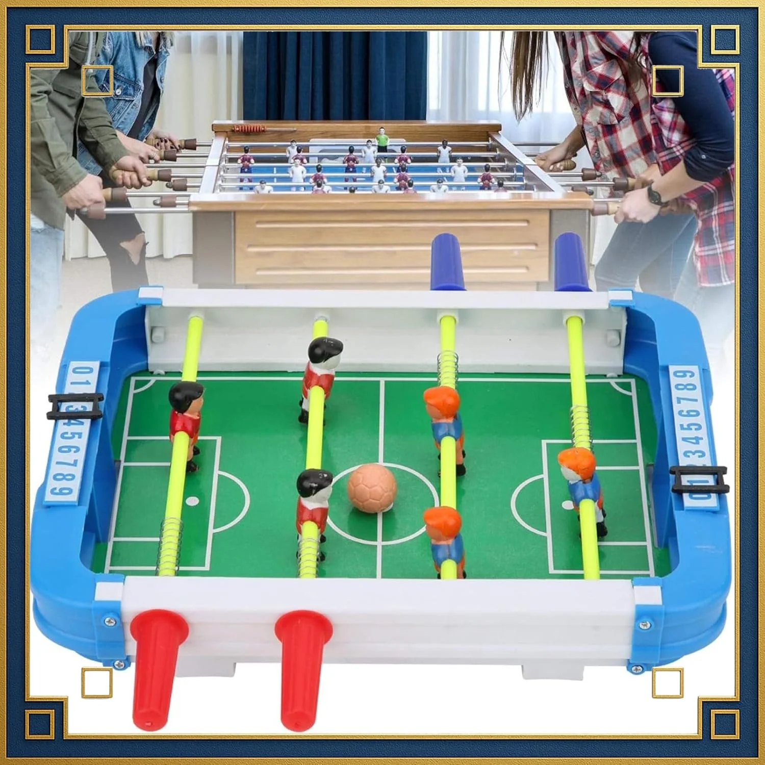 بازی فوتبال دستی کوچک VersaMarts - اسباب بازی فوتبال رومیزی قابل حمل برای کودکان و بزرگسالان، بازی رومیزی ABS بادوام برای خانه و مسافرت بازی فوتبال دستی کوچک VersaMarts - اسباب بازی فوتبال رومیزی قابل حمل برای کودکان و بزرگسالان، بازی رومیزی ABS بادوام برای خانه و مسافرت