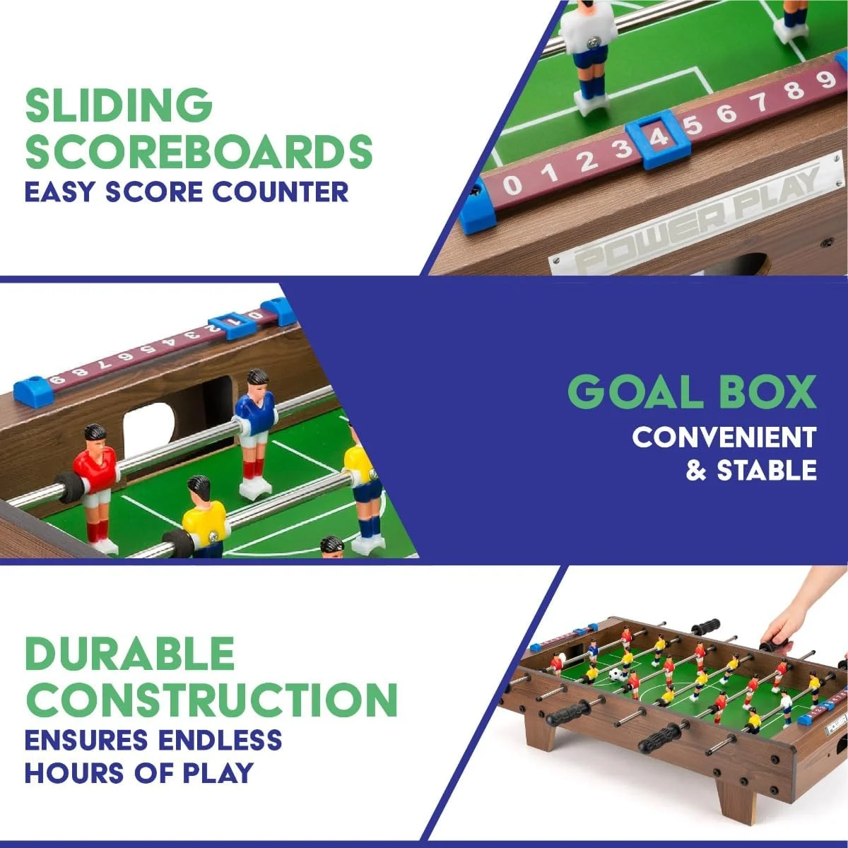 بازی فوتبال دستی رومیزی Toyrific Power Play، سایز 27 اینچ بازی فوتبال دستی رومیزی Toyrific Power Play، سایز 27 اینچ