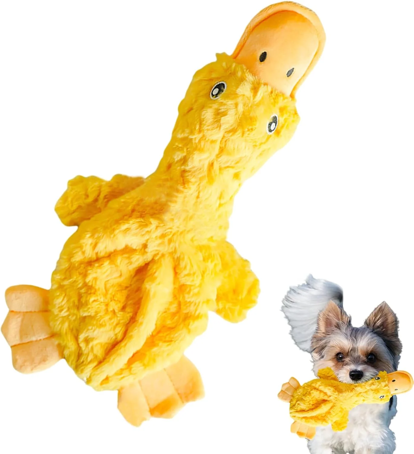 اسباب بازی سگ پولیشی - اسباب بازی اردک پولیشی زیبا با صدای جیر جیر برای توله سگ، لوازم حیوانات خانگی جیر جیر دار برای سگ های کوچک، متوسط و بزرگ، زمان تنهایی، تحریک ذهنی، آموزش، پاداش، بازی تعاملی، ایجاد پیوند