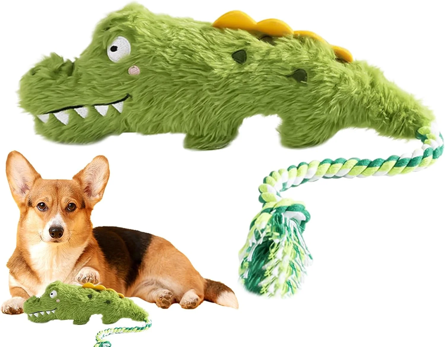 اسباب بازی سگ پولیشی - اسباب بازی جویدنی سگ به شکل کروکودیل - طراحی کروکودیل - نرم و مناسب برای دندان درآوردن، آموزش، بازی در فضای داخلی، خارجی، خانه، پارک و حیوانات خانگی
