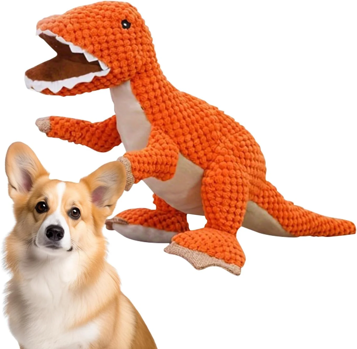 اسباب بازی سگ پولیشی صدادار، اسباب بازی های جویدنی تعاملی حیوانات خانگی - مقاوم در برابر گاز گرفتن، کمک به تمیز کردن ملایم دندان ها برای داخل خانه، فضای باز، بالکن، اتاق خواب، خانه، آپارتمان، پارک