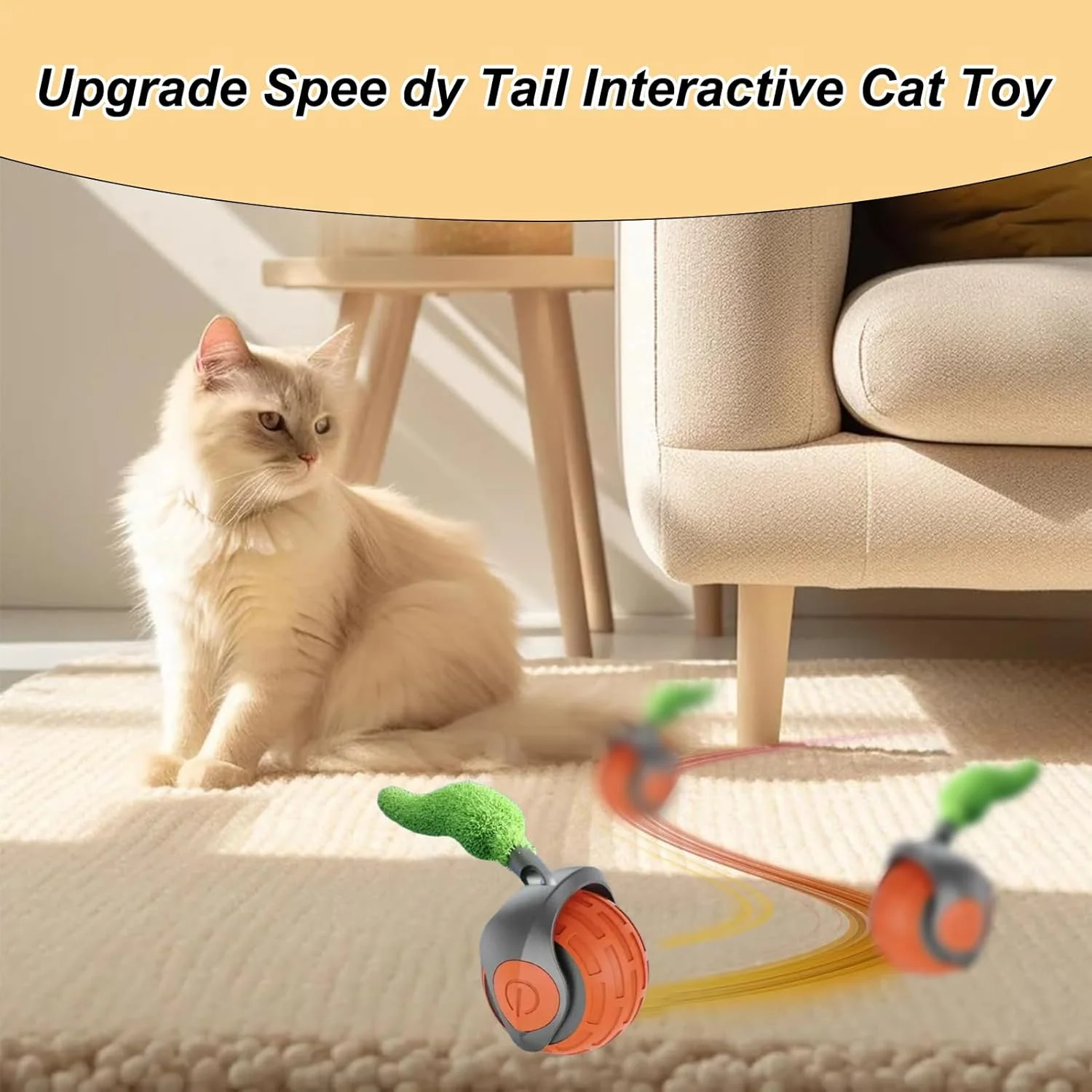 توپ بازی تعاملی گربه - توپ غلتکی تعاملی برای تعقیب گربه - لوازم تحریک کننده بچه گربه برای تمرین، سرگرمی، رفع بی حوصلگی و همراهی توپ بازی تعاملی گربه - توپ غلتکی تعاملی برای تعقیب گربه - لوازم تحریک کننده بچه گربه برای تمرین، سرگرمی، رفع بی حوصلگی و همراهی