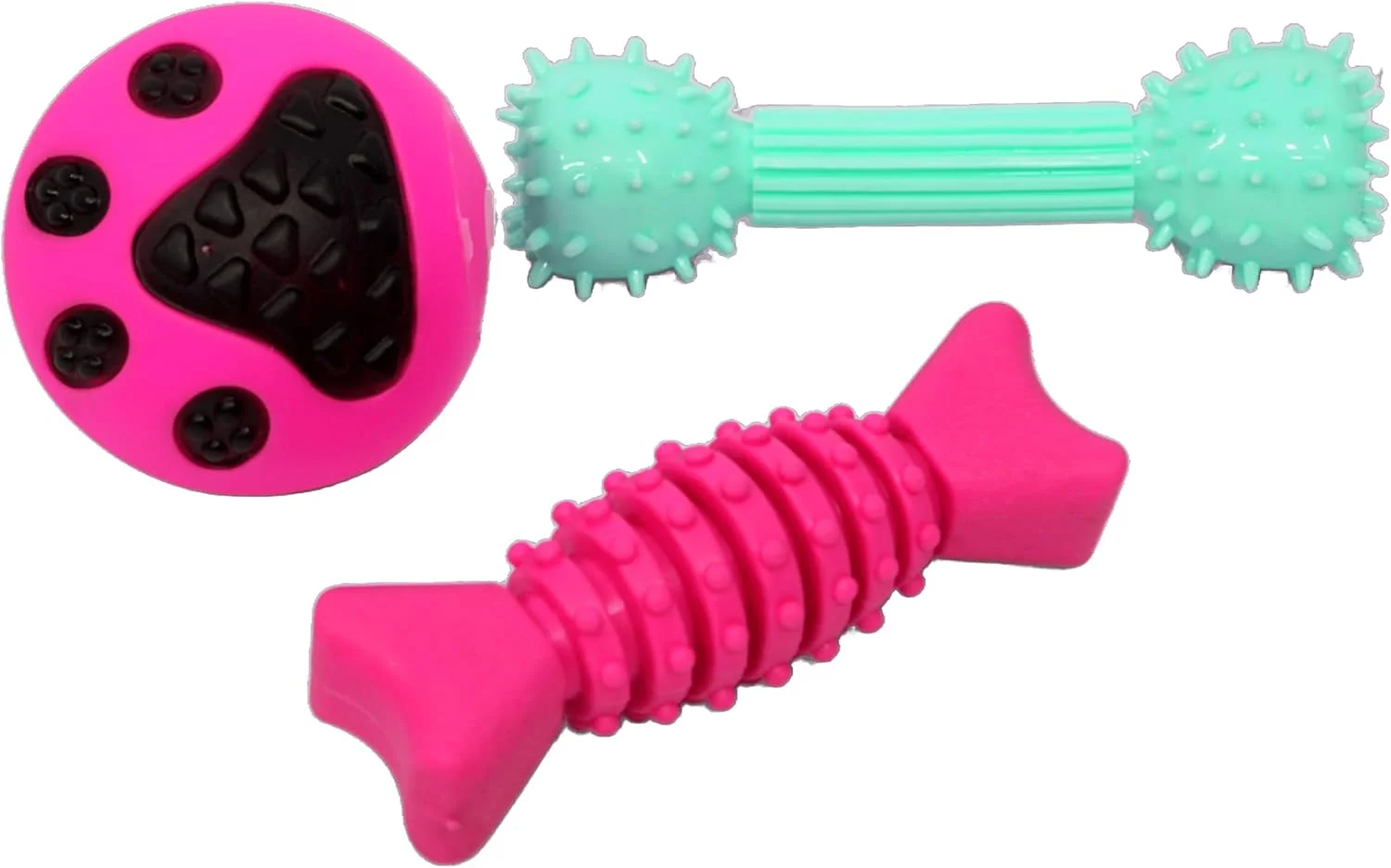 مجموعه اسباب بازی های جویدنی سگ - بسته اسباب بازی های دندانی توله سگ - توپ لاستیکی، استخوان آب نبات جویدنی و دمبل دندانی | مناسب برای همه سگ ها، غیر سمی، قابل شستشو و ایمن برای حیوانات خانگی | رنگارنگ، فنری و سرگرم کننده مجموعه اسباب بازی های جویدنی سگ - بسته اسباب بازی های دندانی توله سگ - توپ لاستیکی، استخوان آب نبات جویدنی و دمبل دندانی | مناسب برای همه سگ ها، غیر سمی، قابل شستشو و ایمن برای حیوانات خانگی | رنگارنگ، فنری و سرگرم کننده