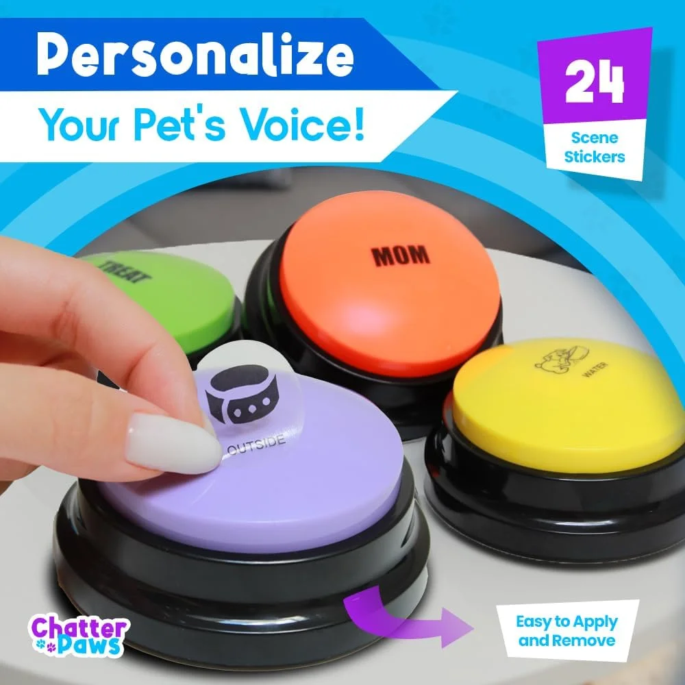 دکمه های سگ برای ارتباط - دکمه های سخنگوی بلند سگ، مجموعه دکمه های آموزش سگ پلاستیکی ABS، دکمه های سخنگوی قابل ضبط 30 ثانیه ای برای ارتباط سگ ها با پد ضد لغزش و 24 برچسب (بسته 6 عددی) دکمه های سگ برای ارتباط - دکمه های سخنگوی بلند سگ، مجموعه دکمه های آموزش سگ پلاستیکی ABS، دکمه های سخنگوی قابل ضبط 30 ثانیه ای برای ارتباط سگ ها با پد ضد لغزش و 24 برچسب (بسته 6 عددی)