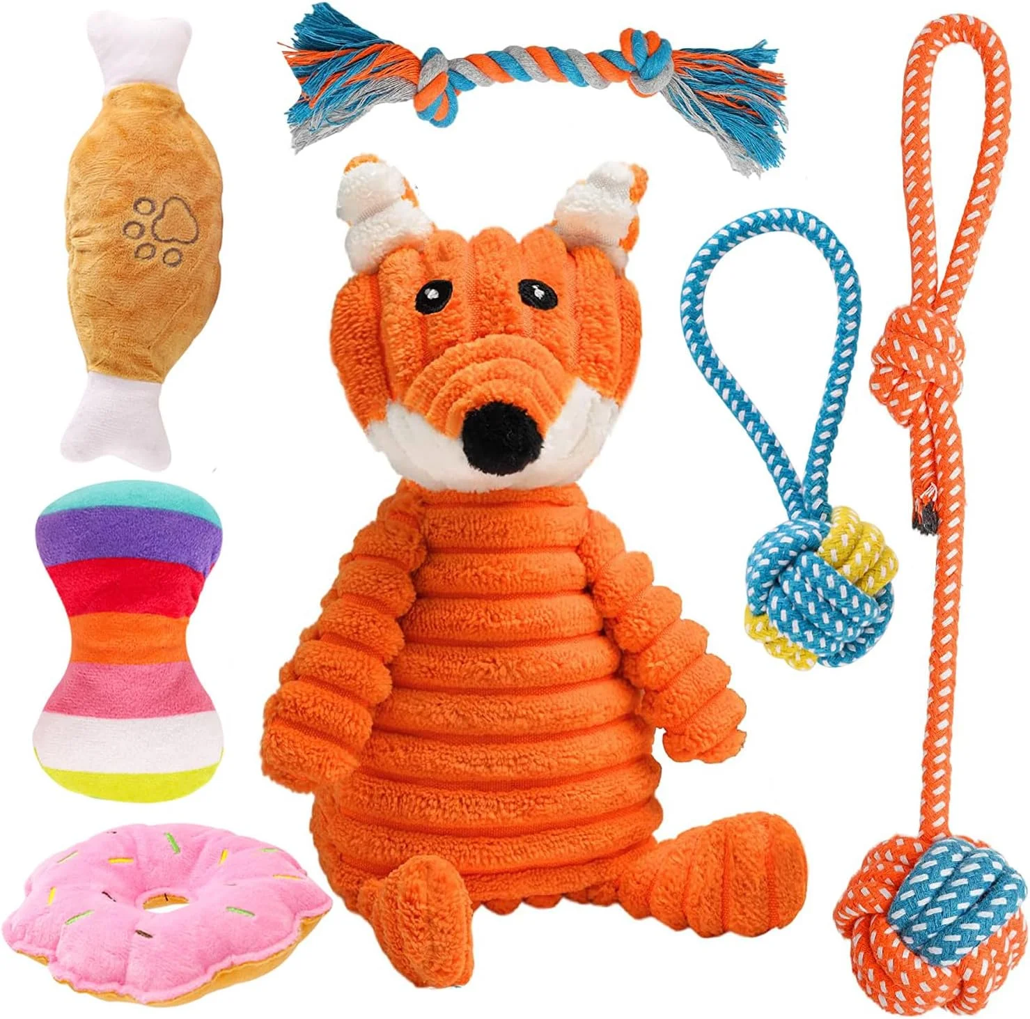 مجموعه ۷ عددی اسباب بازی سگ DKundZH، اسباب بازی های صدادار سگ، اسباب بازی های توله سگ برای دندان درآوردن سگ های کوچک، اسباب بازی های پولیشی پر شده، طناب برای سگ های متوسط تا بزرگ مجموعه ۷ عددی اسباب بازی سگ DKundZH، اسباب بازی های صدادار سگ، اسباب بازی های توله سگ برای دندان درآوردن سگ های کوچک، اسباب بازی های پولیشی پر شده، طناب برای سگ های متوسط تا بزرگ