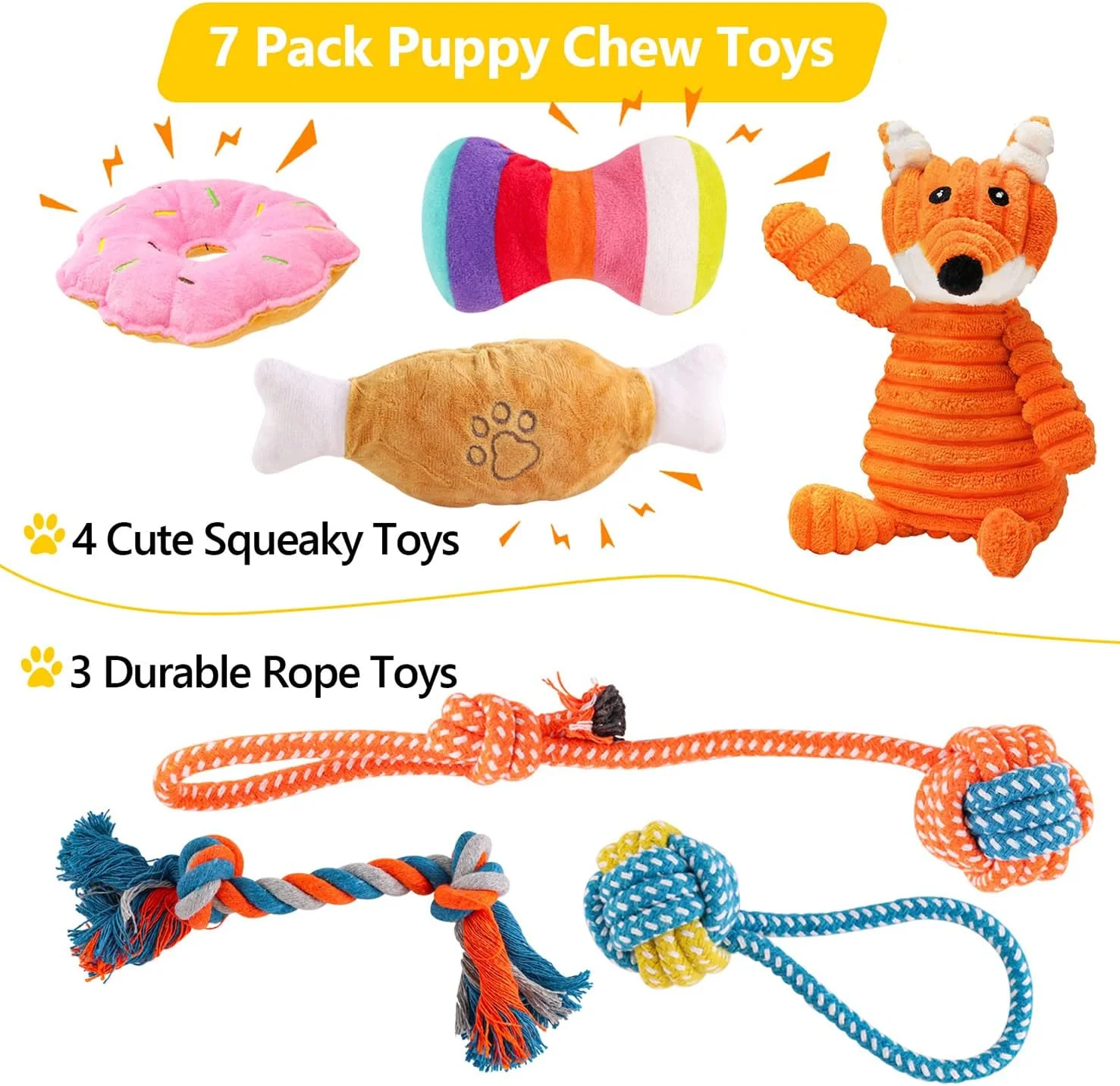 مجموعه ۷ عددی اسباب بازی سگ DKundZH، اسباب بازی های صدادار سگ، اسباب بازی های توله سگ برای دندان درآوردن سگ های کوچک، اسباب بازی های پولیشی پر شده، طناب برای سگ های متوسط تا بزرگ مجموعه ۷ عددی اسباب بازی سگ DKundZH، اسباب بازی های صدادار سگ، اسباب بازی های توله سگ برای دندان درآوردن سگ های کوچک، اسباب بازی های پولیشی پر شده، طناب برای سگ های متوسط تا بزرگ