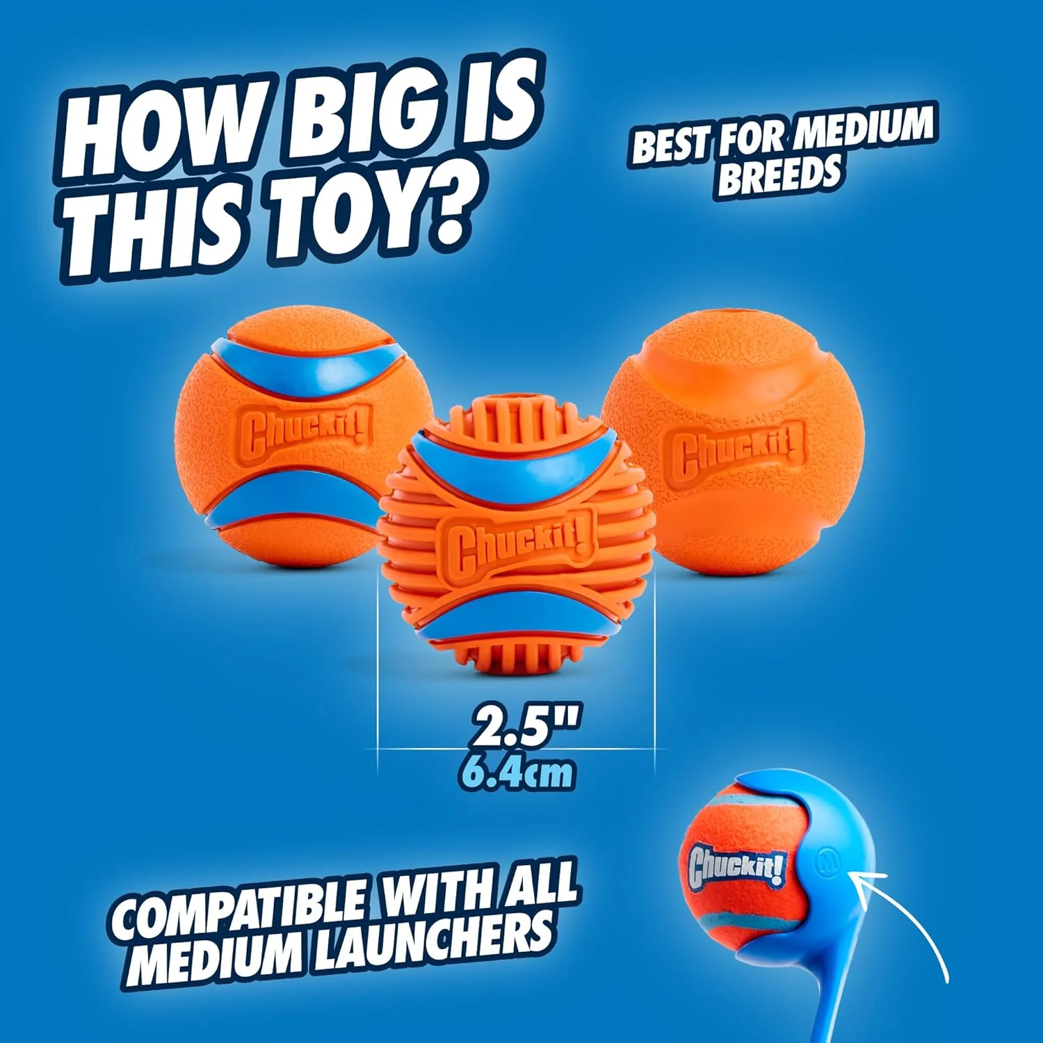 توپ های لاستیکی سگ چاک ایت! مدل Fetch Medley Gen 3، توپ فوق العاده، توپ مقاوم، توپ های بازی برای سگ ها، سازگار با پرتابگر، متوسط، بسته 3 عددی توپ های لاستیکی سگ چاک ایت! مدل Fetch Medley Gen 3، توپ فوق العاده، توپ مقاوم، توپ های بازی برای سگ ها، سازگار با پرتابگر، متوسط، بسته 3 عددی