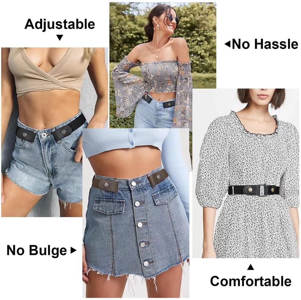 کمربند کشی بدون سگک Goodern، کمربند الاستیک نامرئی قابل تنظیم، کمربند چرمی PU تنبل با سوراخ های دوبل الاستیک برای شلوار جین، دامن، مردان و زنان - مشکی کمربند کشی بدون سگک Goodern، کمربند الاستیک نامرئی قابل تنظیم، کمربند چرمی PU تنبل با سوراخ های دوبل الاستیک برای شلوار جین، دامن، مردان و زنان - مشکی