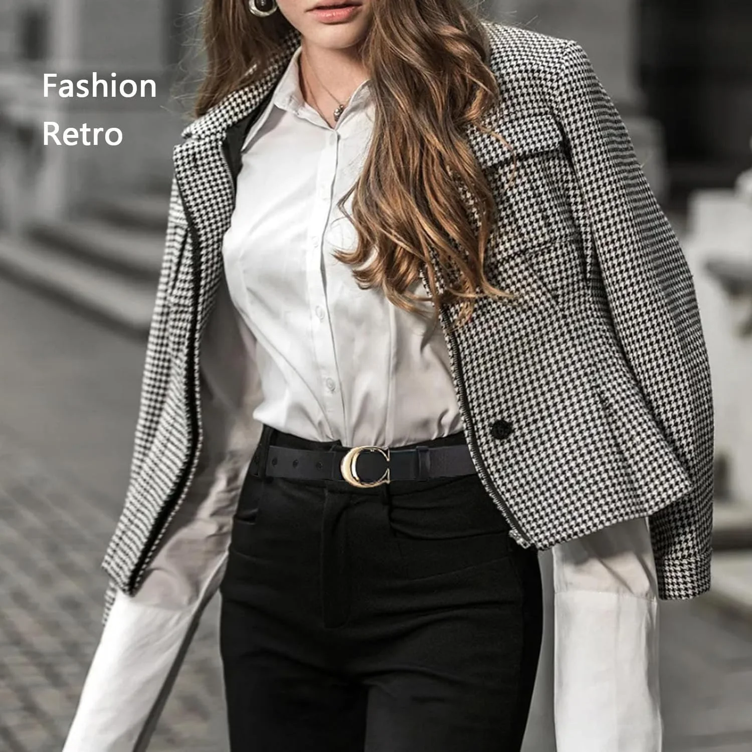 ست 2 عددی کمربند چرمی زنانه Goodern، کمربندهای کلاسیک PU با سگک طلایی C شکل، سایز قابل تنظیم برای زنان/دختران - مشکی+خاکی ست 2 عددی کمربند چرمی زنانه Goodern، کمربندهای کلاسیک PU با سگک طلایی C شکل، سایز قابل تنظیم برای زنان/دختران - مشکی+خاکی