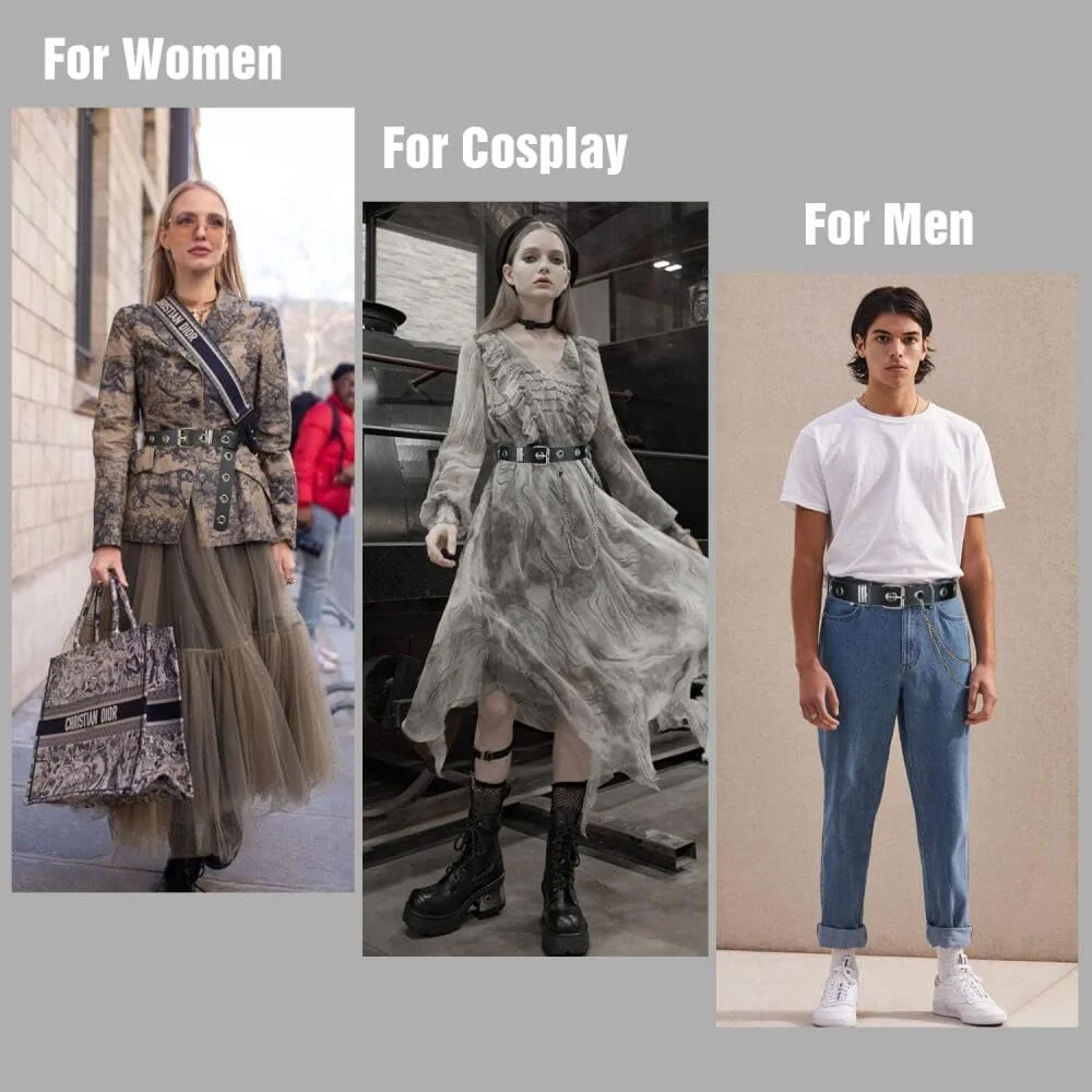 کمربند پانک چرمی PU گودرن، کمربند پانک تزئینی یکپارچهسازی با زنجیر جداشدنی، کمربند مشکی پانک برای زنان و مردان، کمربندهای لوازم جانبی مد راک برای شلوار جین، کمربندهای کمر پانک راک زنانه و مردانه کمربند پانک چرمی PU گودرن، کمربند پانک تزئینی یکپارچهسازی با زنجیر جداشدنی، کمربند مشکی پانک برای زنان و مردان، کمربندهای لوازم جانبی مد راک برای شلوار جین، کمربندهای کمر پانک راک زنانه و مردانه