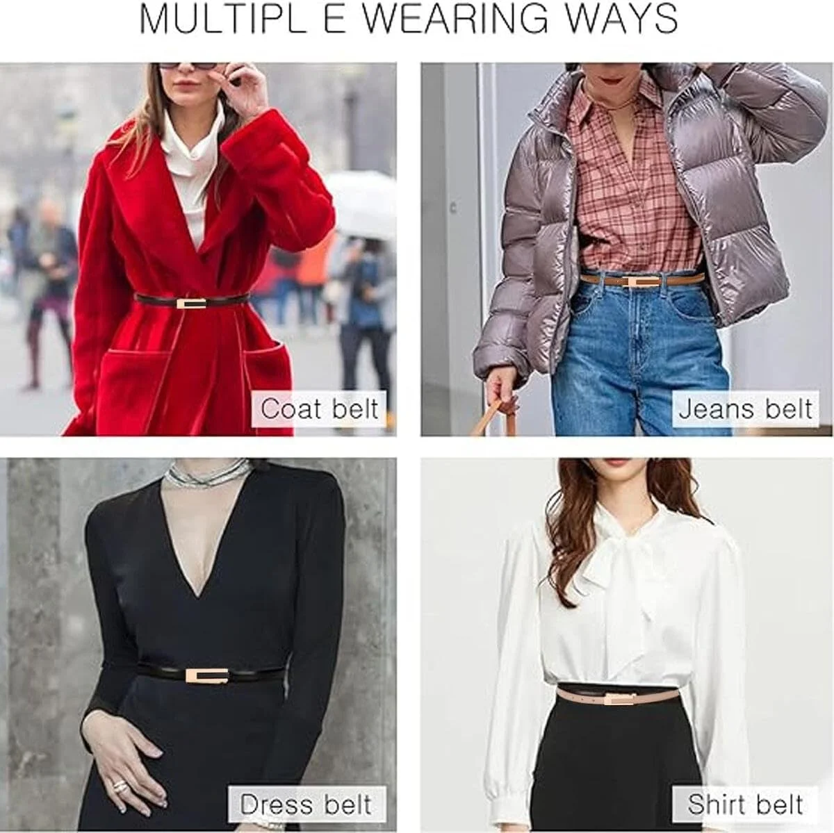 گودرن بسته 2 عددی کمربند زنانه، کمربند باریک زنانه طرح رترو و وینتیج مناسب برای لباس و شلوار جین، کمربند باریک سگک دار، کمربند باریک چرمی PU قابل تنظیم گودرن بسته 2 عددی کمربند زنانه، کمربند باریک زنانه طرح رترو و وینتیج مناسب برای لباس و شلوار جین، کمربند باریک سگک دار، کمربند باریک چرمی PU قابل تنظیم