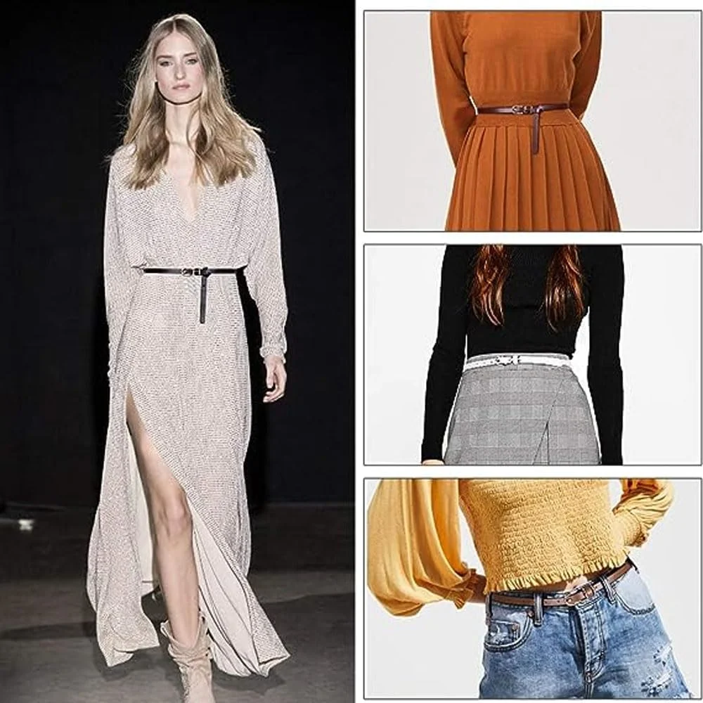 گودرن 3 عدد کمربند چرمی باریک زنانه، کمربند باریک و شیک برای شلوار جین با سگک فلزی، کمربند چرمی باریک زنانه برای لباس، کمربند باریک کمر چرم مصنوعی PU با سگک آلیاژی برای لباس جین-A گودرن 3 عدد کمربند چرمی باریک زنانه، کمربند باریک و شیک برای شلوار جین با سگک فلزی، کمربند چرمی باریک زنانه برای لباس، کمربند باریک کمر چرم مصنوعی PU با سگک آلیاژی برای لباس جین-A