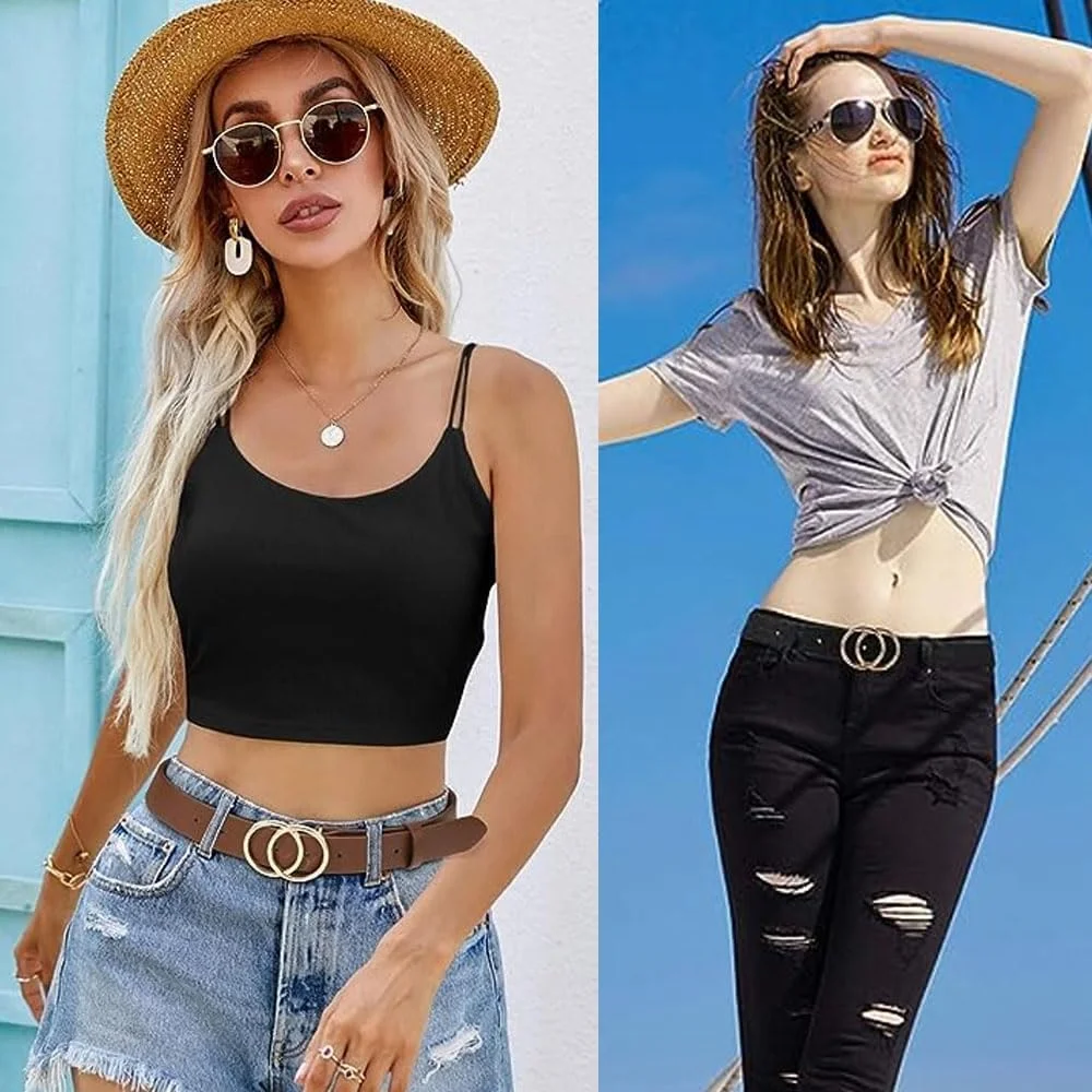 گودرن 2 عدد کمربند چرمی زنانه، کمربند جین کمربند کمر برای زنان، کمربند زنانه برای لباس جین با سگک حلقه دوتایی مد روز، کمربند کمر سگک فلزی یکپارچهسازی بافتی برای دختران زنانه - مشکی + قهوه ای گودرن 2 عدد کمربند چرمی زنانه، کمربند جین کمربند کمر برای زنان، کمربند زنانه برای لباس جین با سگک حلقه دوتایی مد روز، کمربند کمر سگک فلزی یکپارچهسازی بافتی برای دختران زنانه - مشکی + قهوه ای