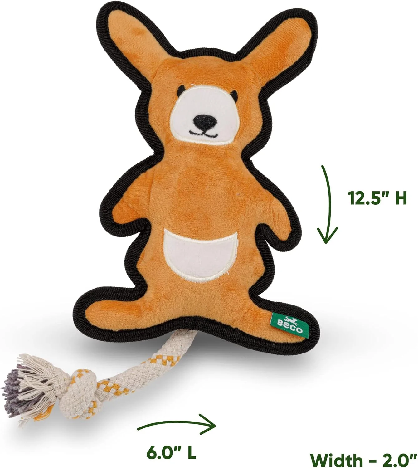 اسباب بازی سگ کانگورو صدادار دوست داشتنی Beco، ساخته شده با 65% مواد بازیافتی، مناسب برای در آغوش گرفتن، جویدن، پرتاب و بازی اسباب بازی سگ کانگورو صدادار دوست داشتنی Beco، ساخته شده با 65% مواد بازیافتی، مناسب برای در آغوش گرفتن، جویدن، پرتاب و بازی