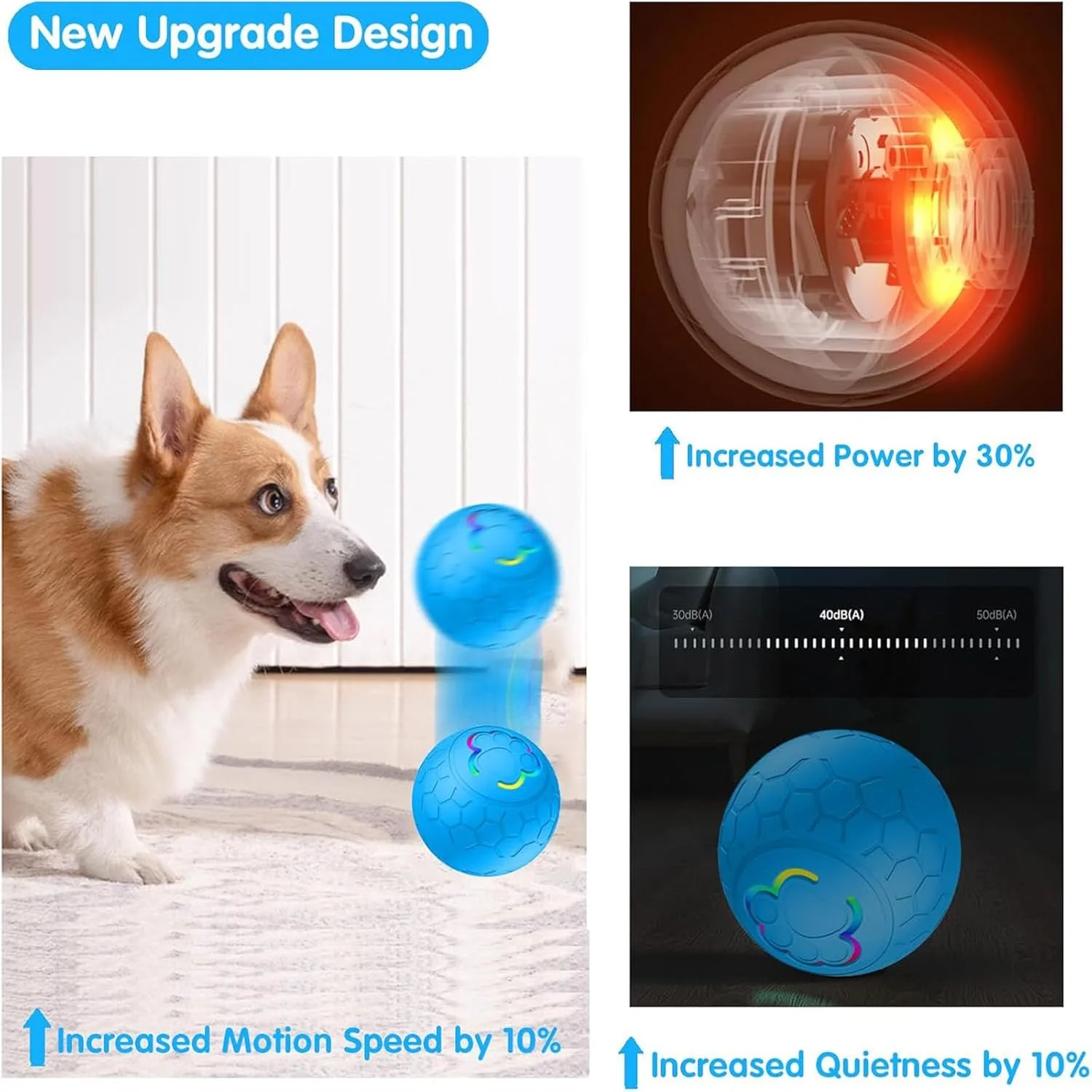 توپ اسباب بازی تعاملی سگ BEFYUS - توپ تعاملی هوشمند گربه و توپ جهشی چرخشی متحرک خودکار با قابلیت شارژ، توپ چرخشی فعال برای سگ/گربه توپ اسباب بازی تعاملی سگ BEFYUS - توپ تعاملی هوشمند گربه و توپ جهشی چرخشی متحرک خودکار با قابلیت شارژ، توپ چرخشی فعال برای سگ/گربه