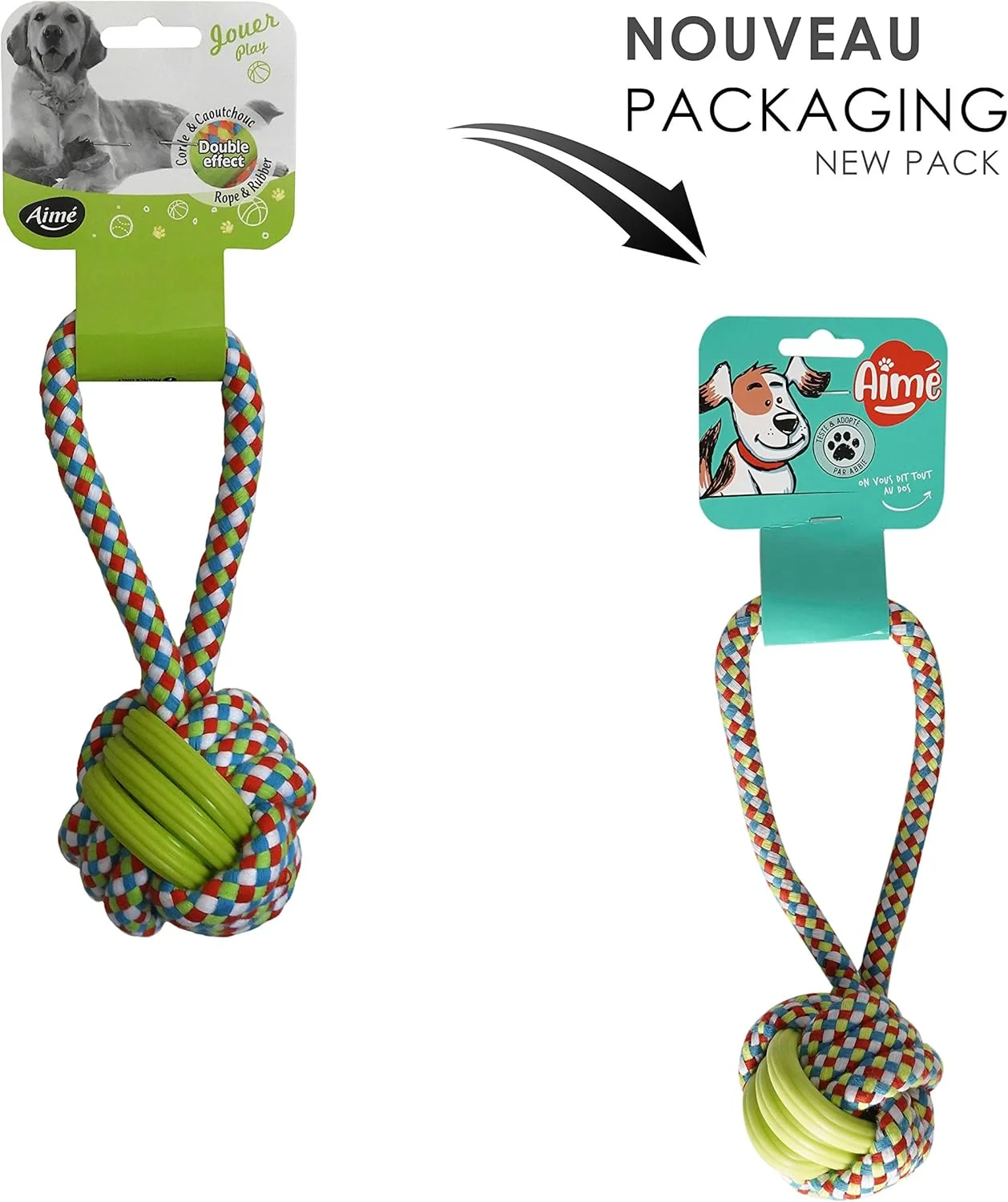 آگرو - اسباب بازی سگ طناب و کشش مخلوط 23 سانتی متر AIME