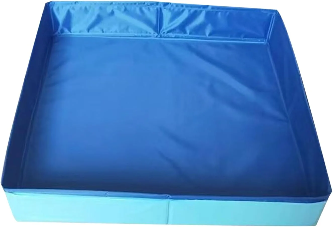 وان حمام تاشو سگ و گربه 50x50x10 سانتی‌متر، استخر حمام حیوانات خانگی، استخر شنای آسان برای نصب و تاشو PVC، استخر آب‌تنی تاشو برای توله سگ، گربه و سایر حیوانات