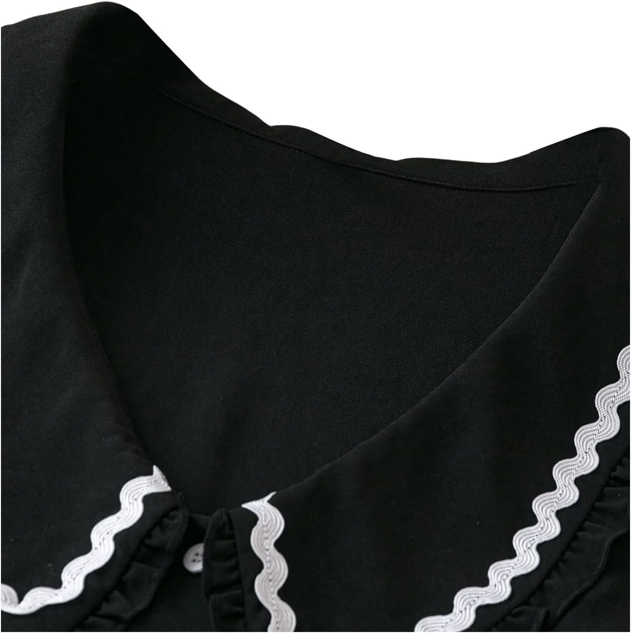 بلوز زنانه سایز بزرگ GORGLITTER با آستین کوتاه پفی، یقه عروسکی و دکمه دار، مناسب استفاده روزمره