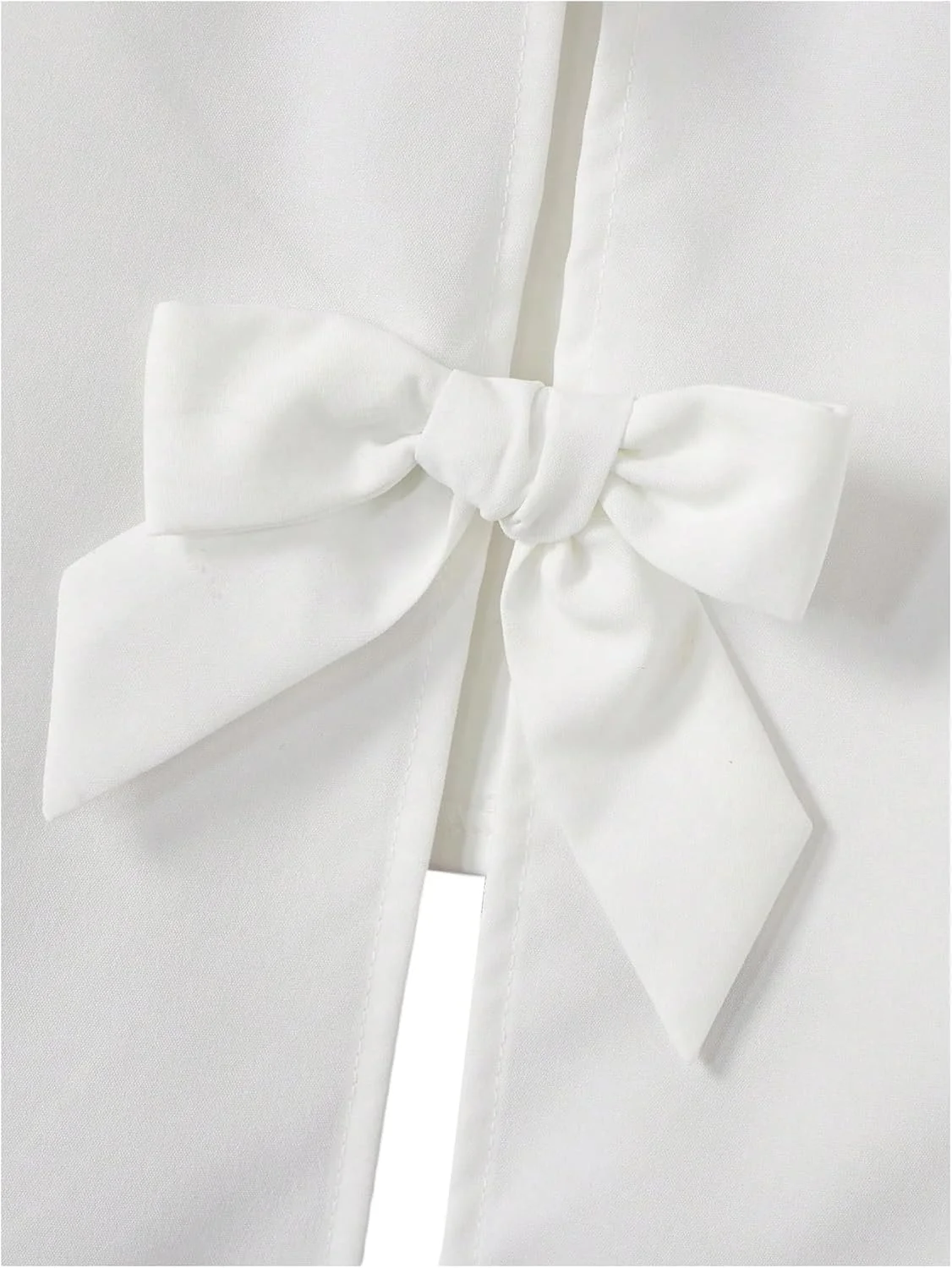 گورگلیتر، بلوز زنانه آستین حلقه ای یقه دار دکمه دار با پاپیون نامتقارن در پشت