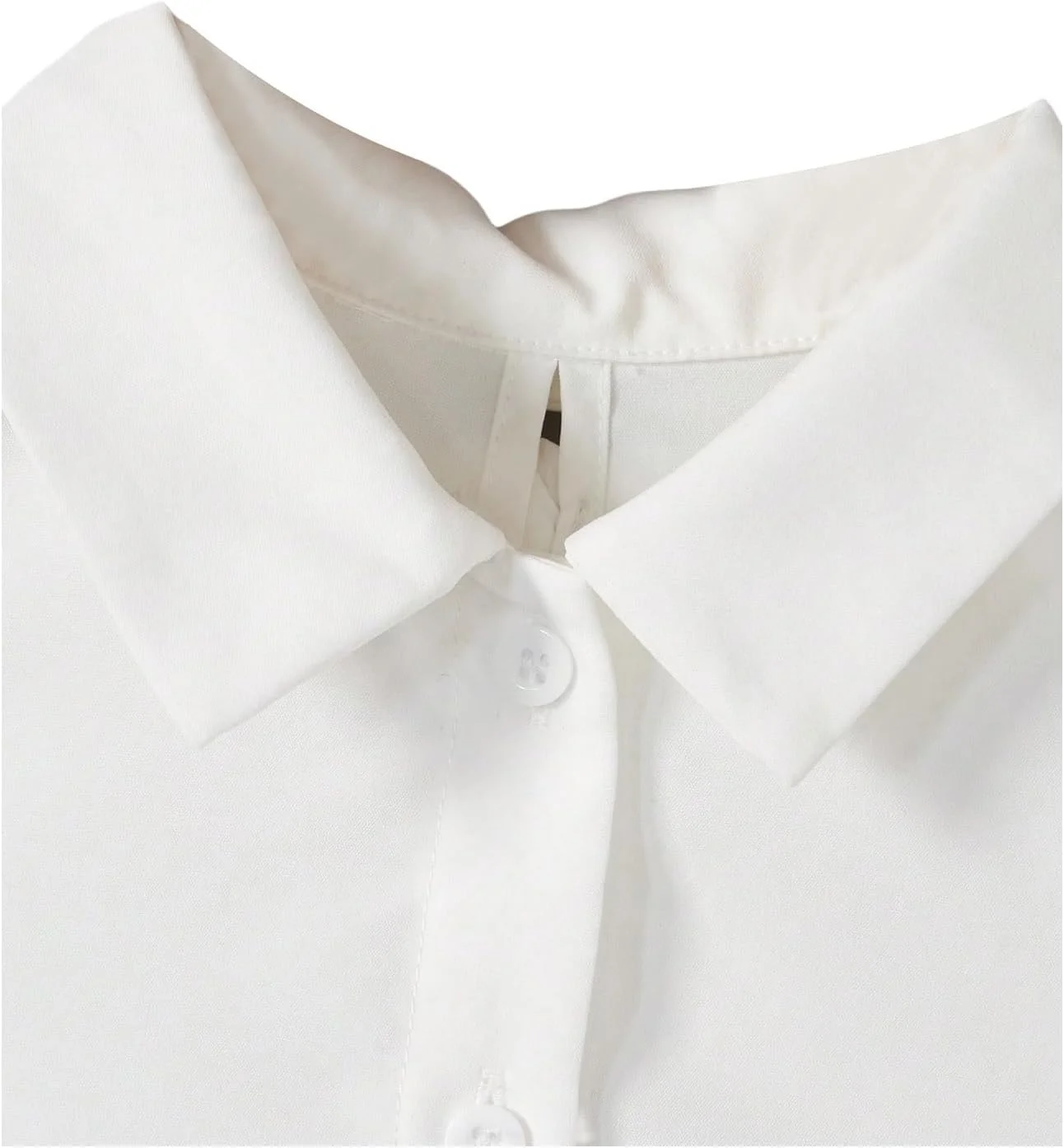 گورگلیتر، بلوز زنانه آستین حلقه ای یقه دار دکمه دار با پاپیون نامتقارن در پشت